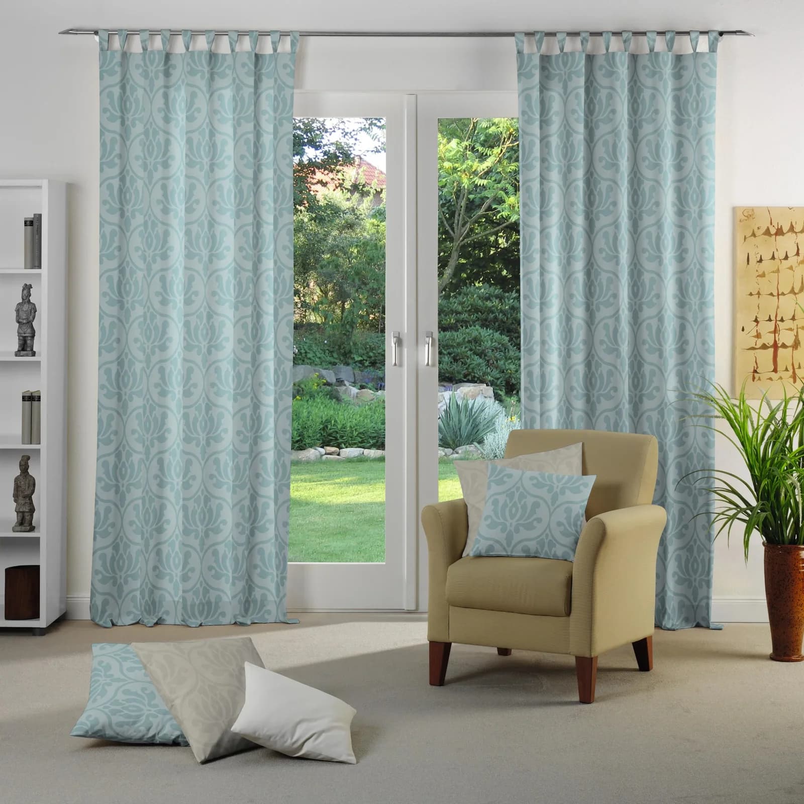 WIRTH Vorhang Medina Türkis 135x175 cm Polyester-Baumwolle