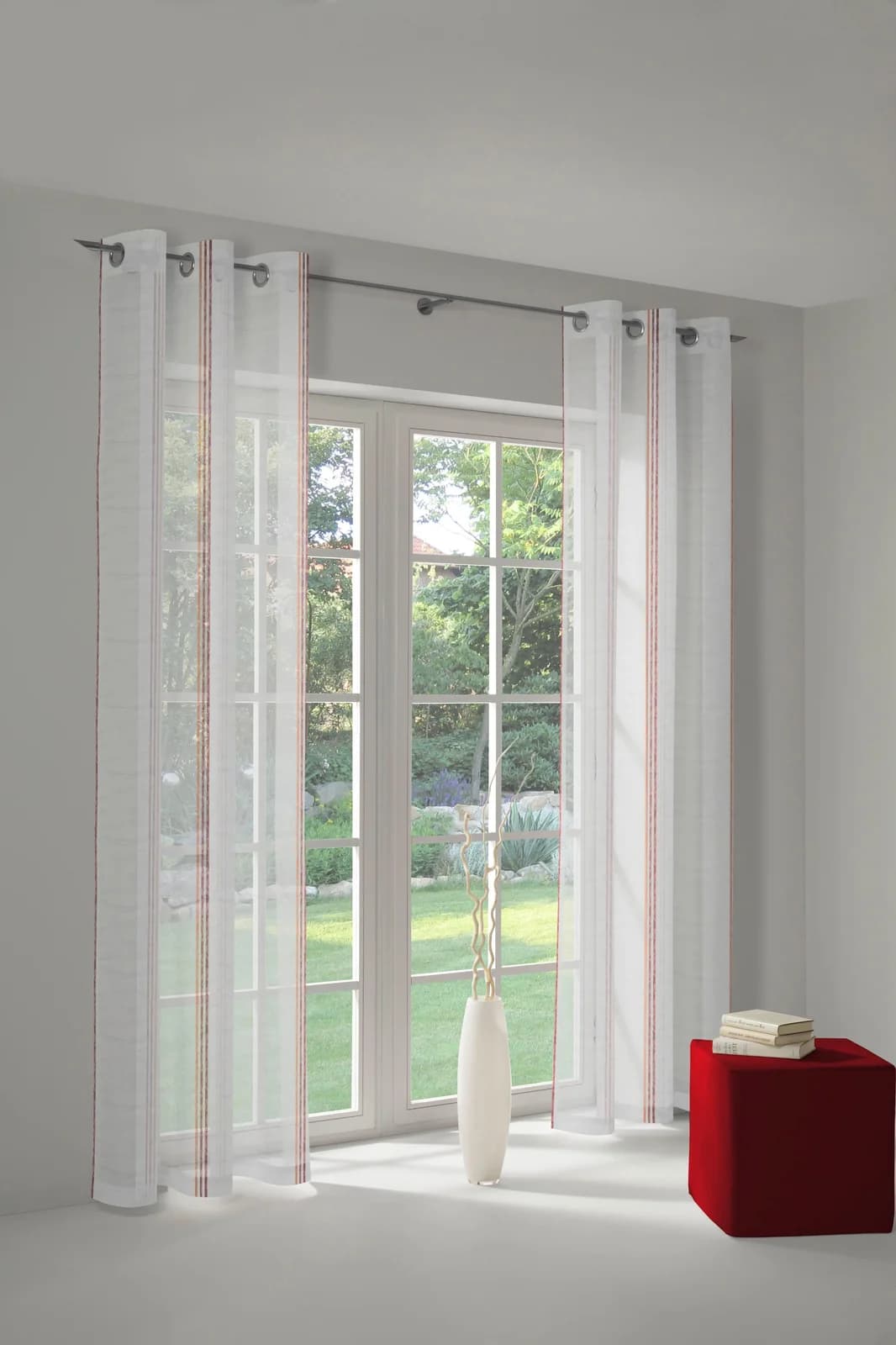 Vorhang WIRTH Chloé Rot 140x245cm Polyester Gardine mit Ösen