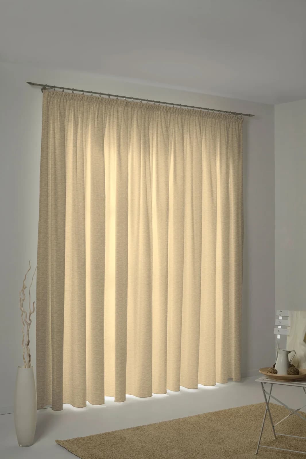 WIRTH Vorhang Trondheim Beige Chenille Blickdicht