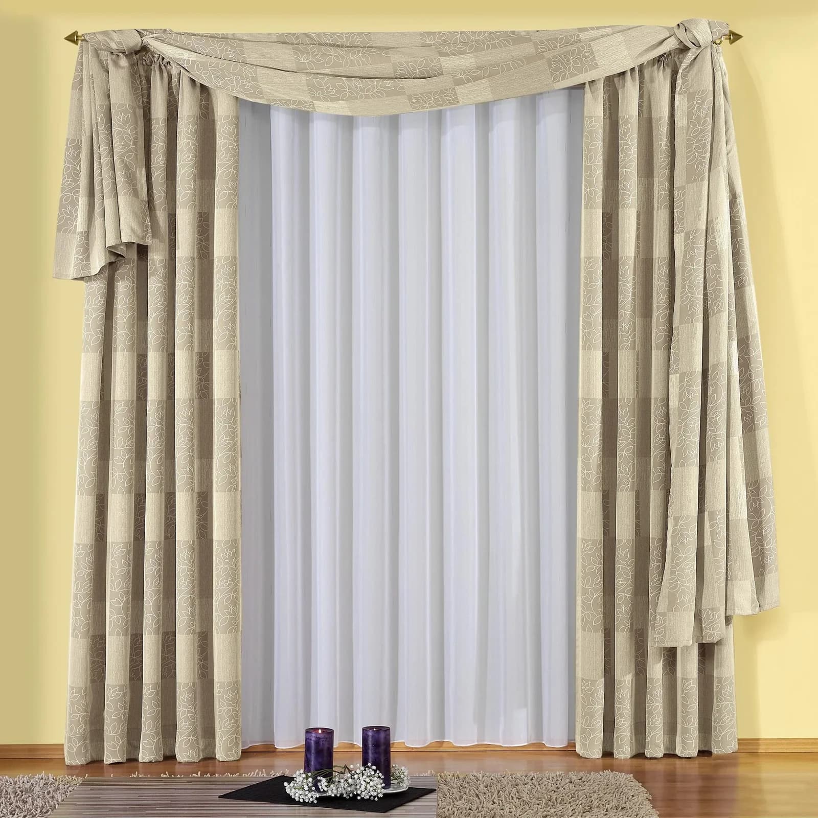 WIRTH Gardine Vanessa 15 Weiß Voile Polyester