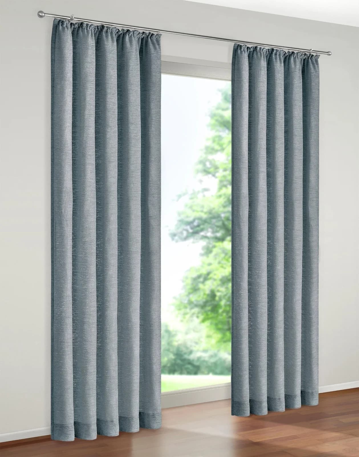 WIRTH Vorhang Trondheim Thermo-Chenille Eisblau Blickdicht