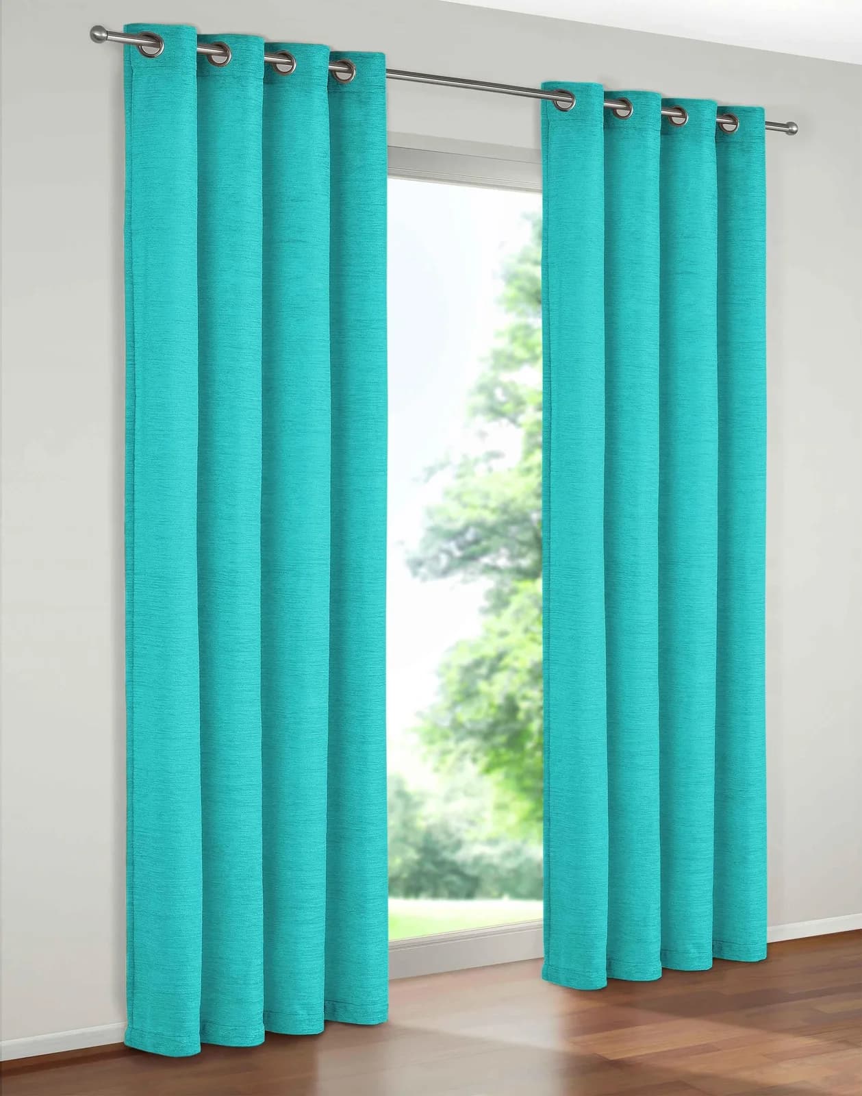 WIRTH Vorhang Trondheim 234 g/m² Türkis Chenille Polyacryl