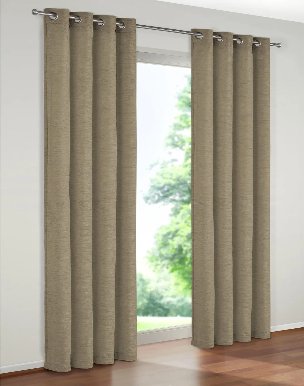 WIRTH Vorhang Trondheim 234 g/m² Chenille Polyacryl Grau