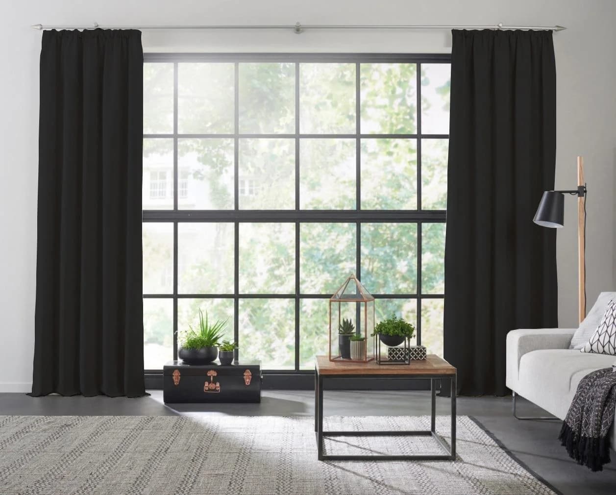 WIRTH Vorhang Dim out Schwarz Verdunkelung Polyester