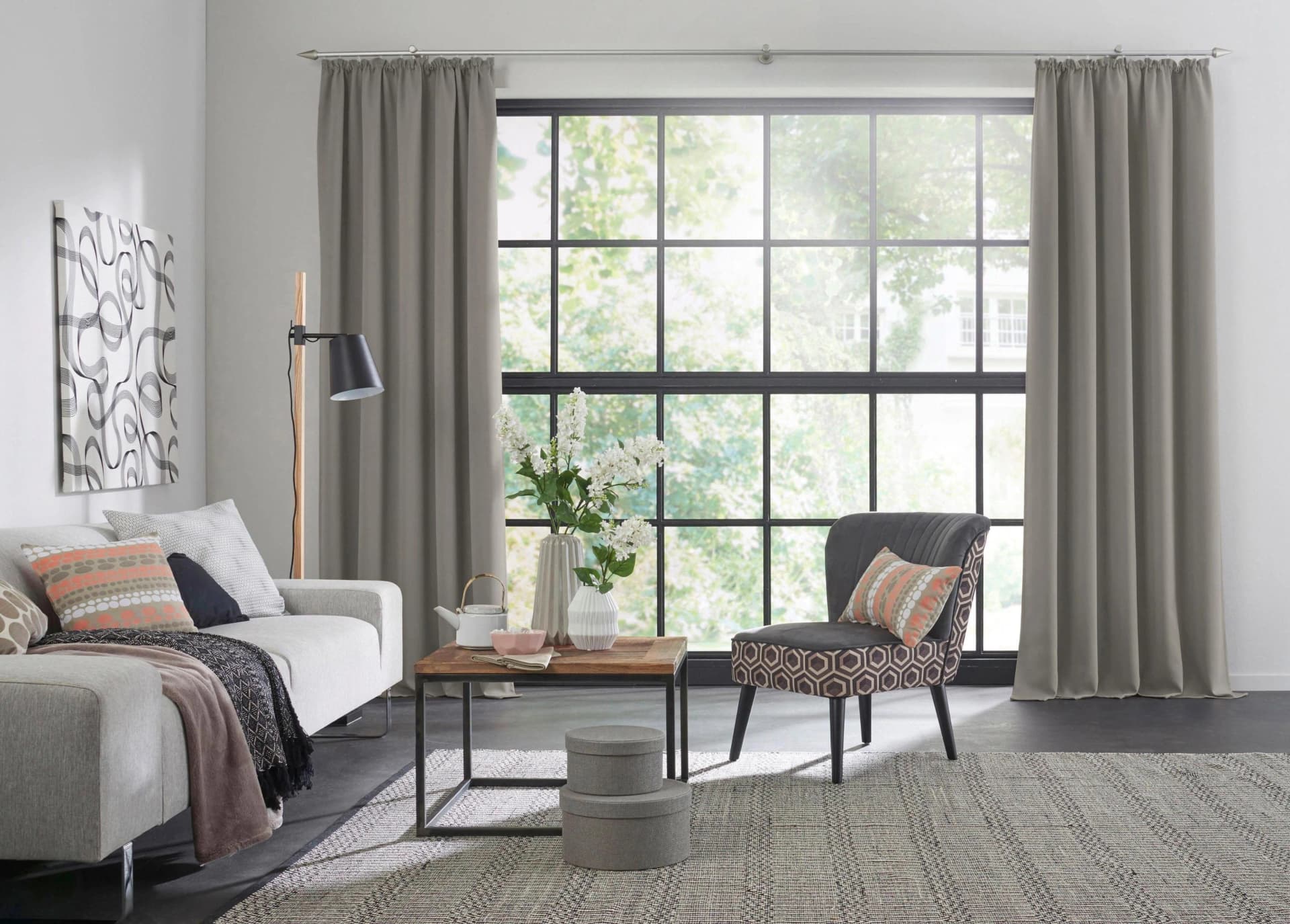 WIRTH Dim out Verdunklungsvorhang 145x220 cm Taupe Polyester