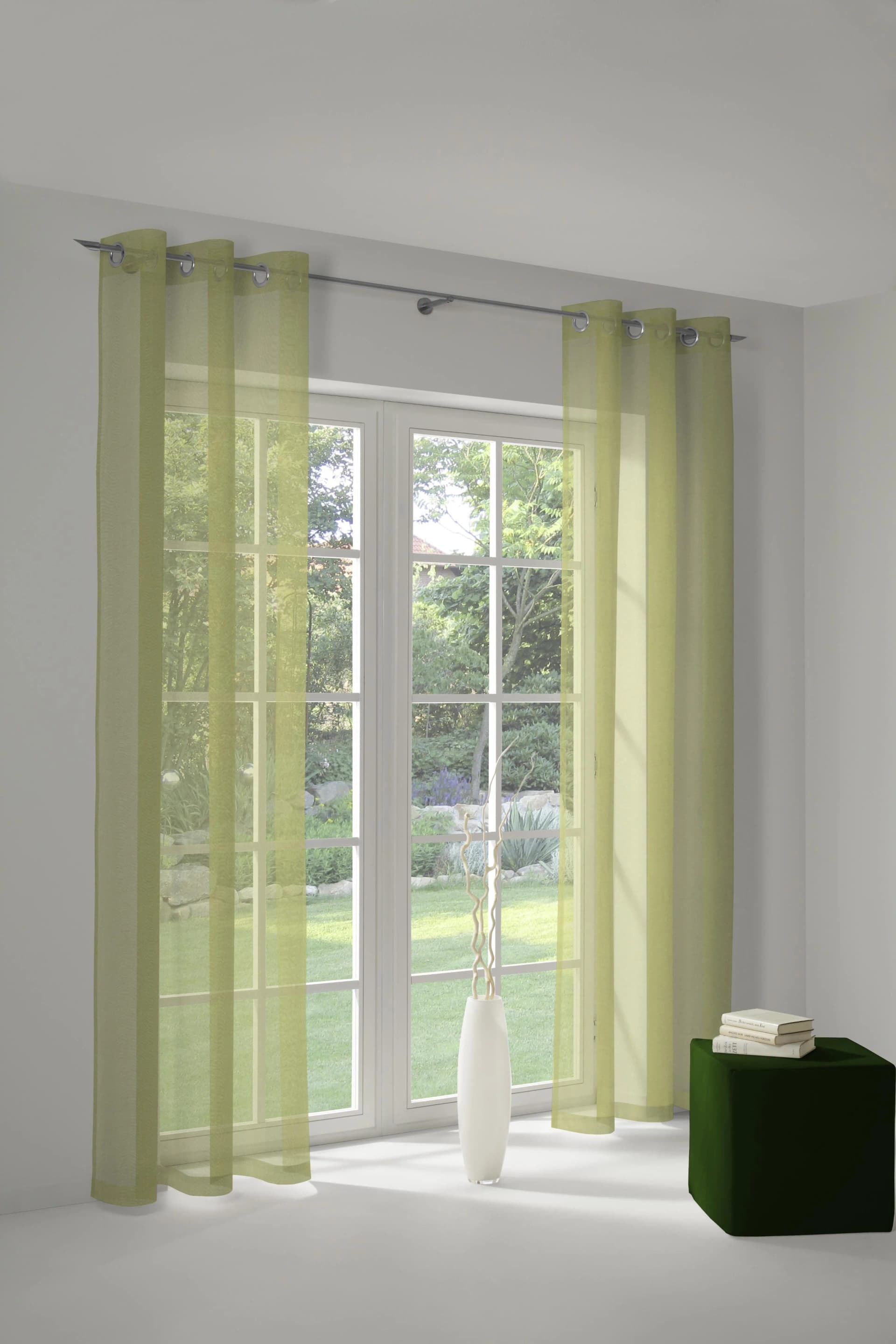 Vorhang WIRTH Lorca Grün 66% Polyester 34% Baumwolle