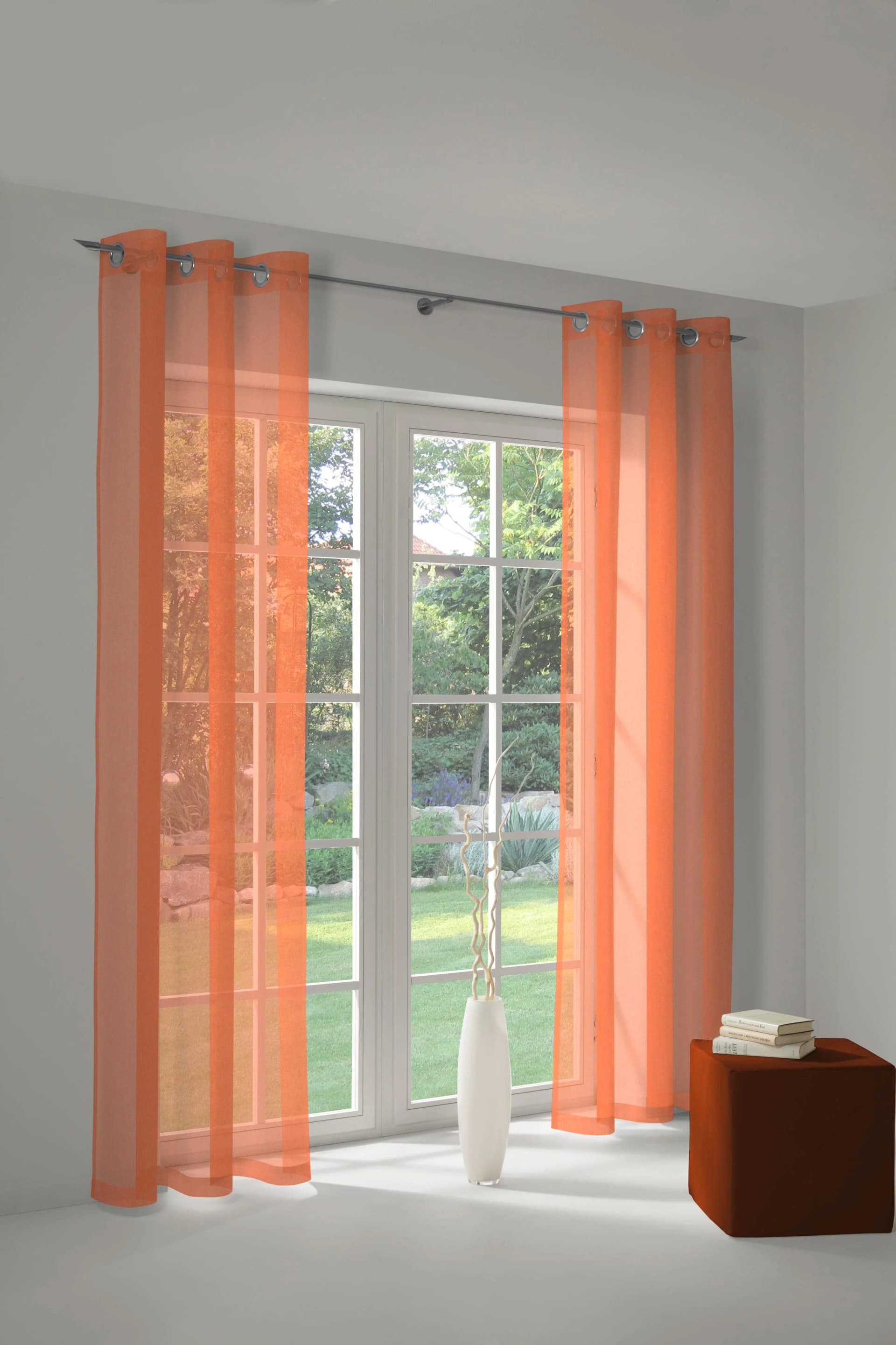 Vorhang WIRTH Lorca Orange Polyester-Baumwolle