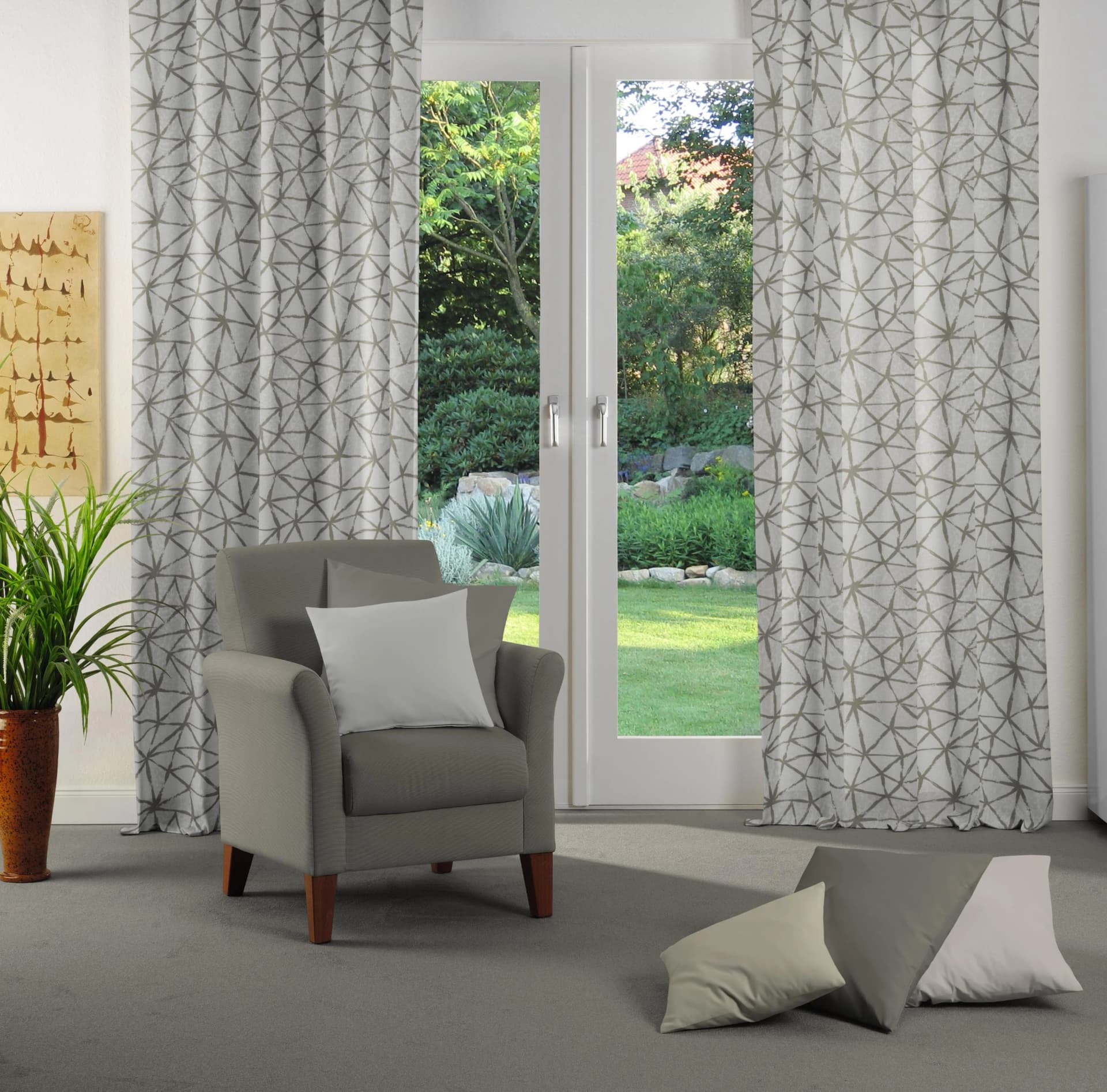 WIRTH Vorhang Lisburn Beige Polyester Modern