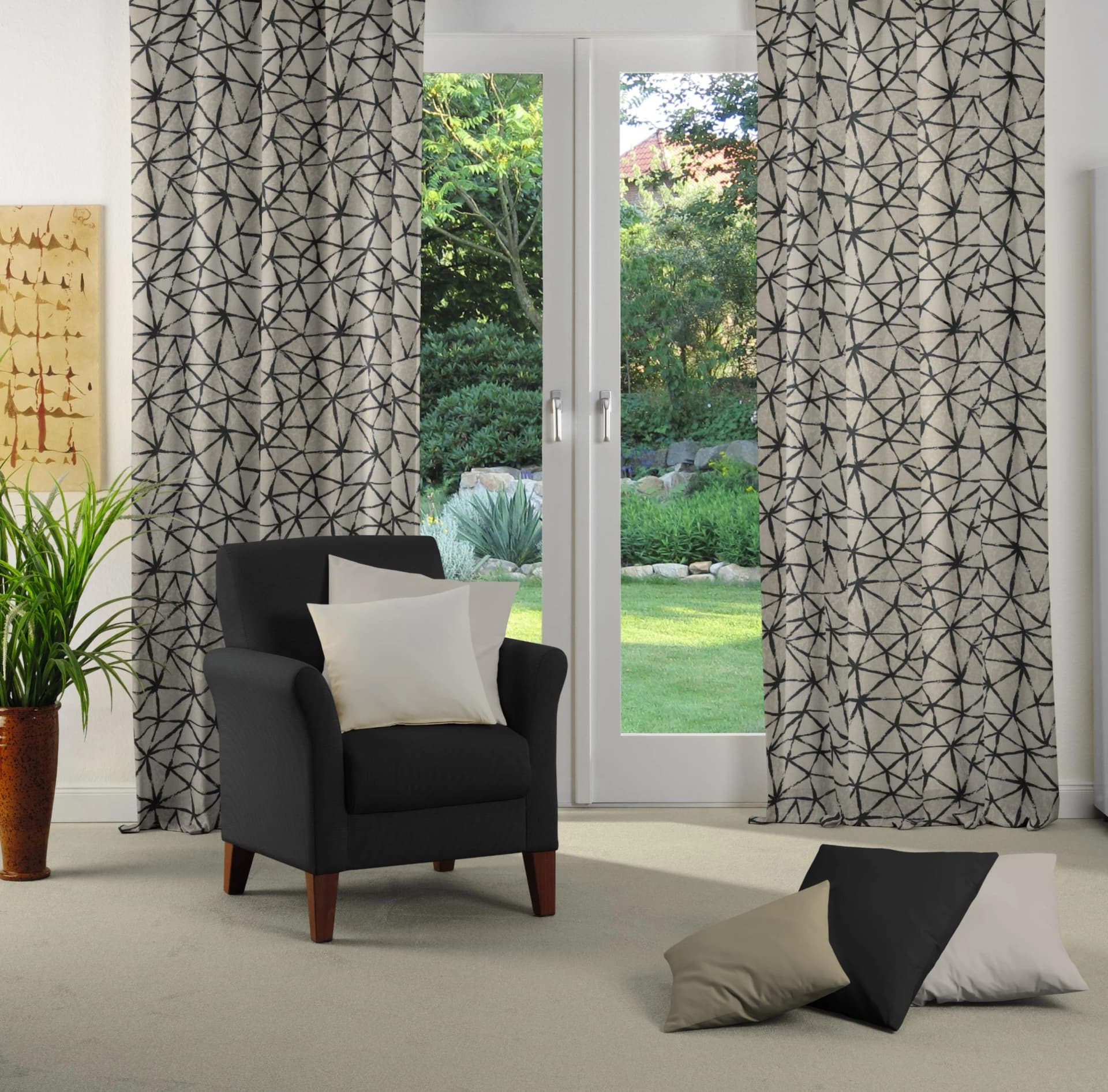 WIRTH Vorhang Lisburn Gr. 5 Schwarz Polyester