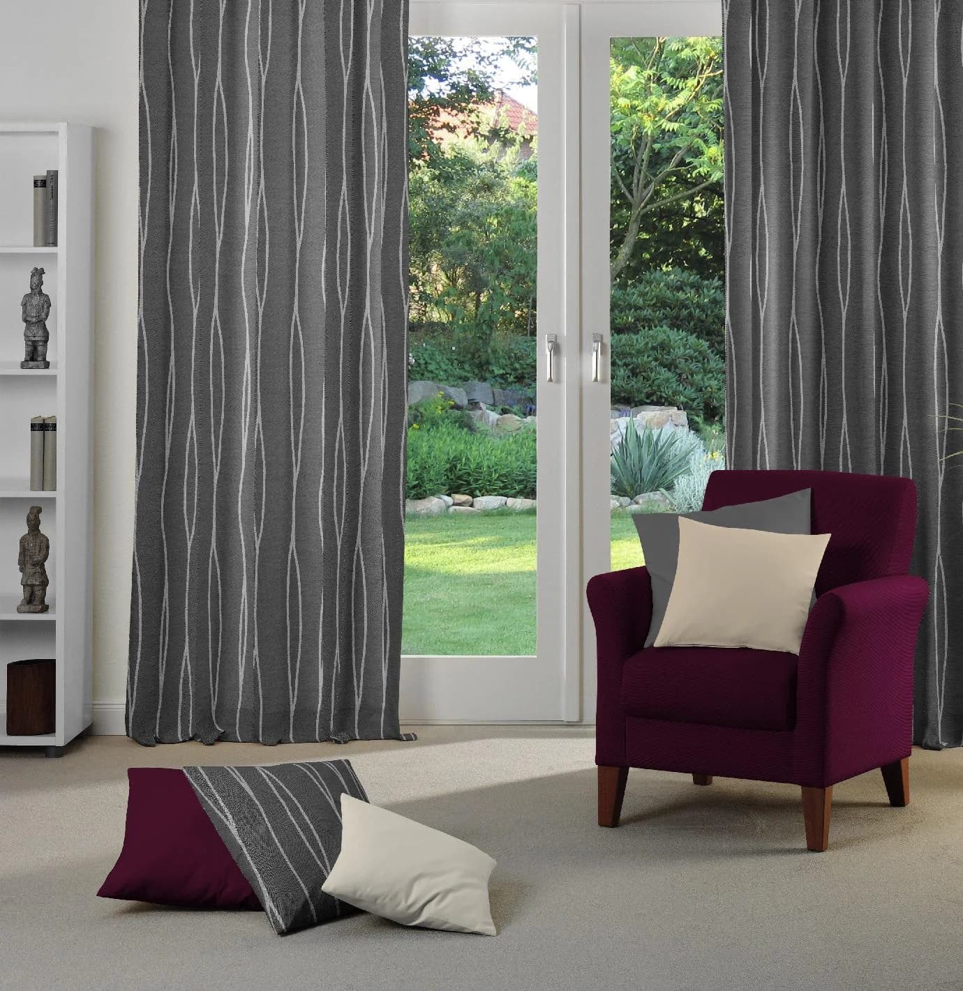 WIRTH Dekokissenhüllen DALLAS Schwarz 2er Pack 40x40cm