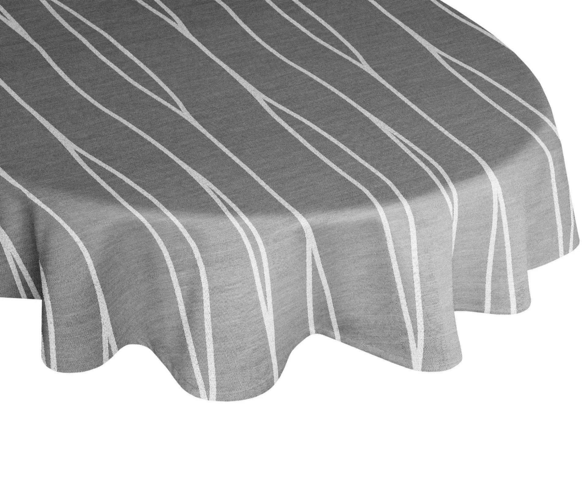 WIRTH DALLAS Tischdecke Oval Schwarz Kunstfaser