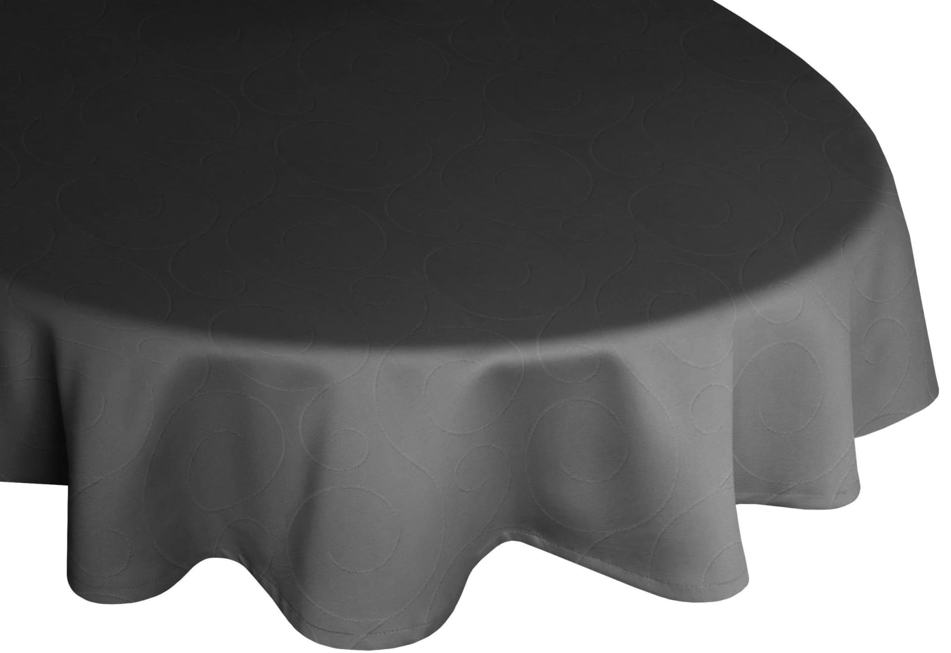 WIRTH Tischdecke Neufahrn Oval Schwarz Kunstfaser