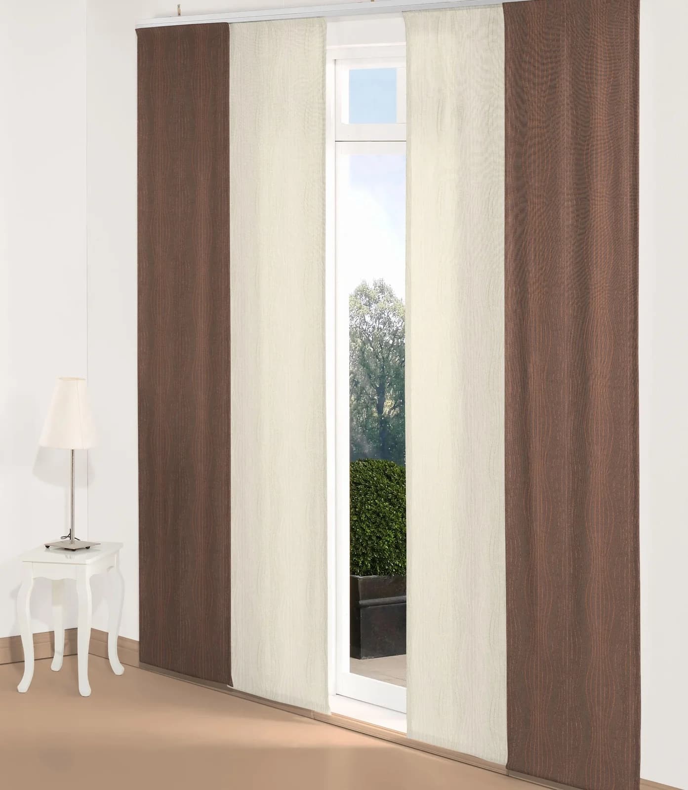 Schiebegardine WIRTH "Riccia" Gr. 3 Braun Jacquard
