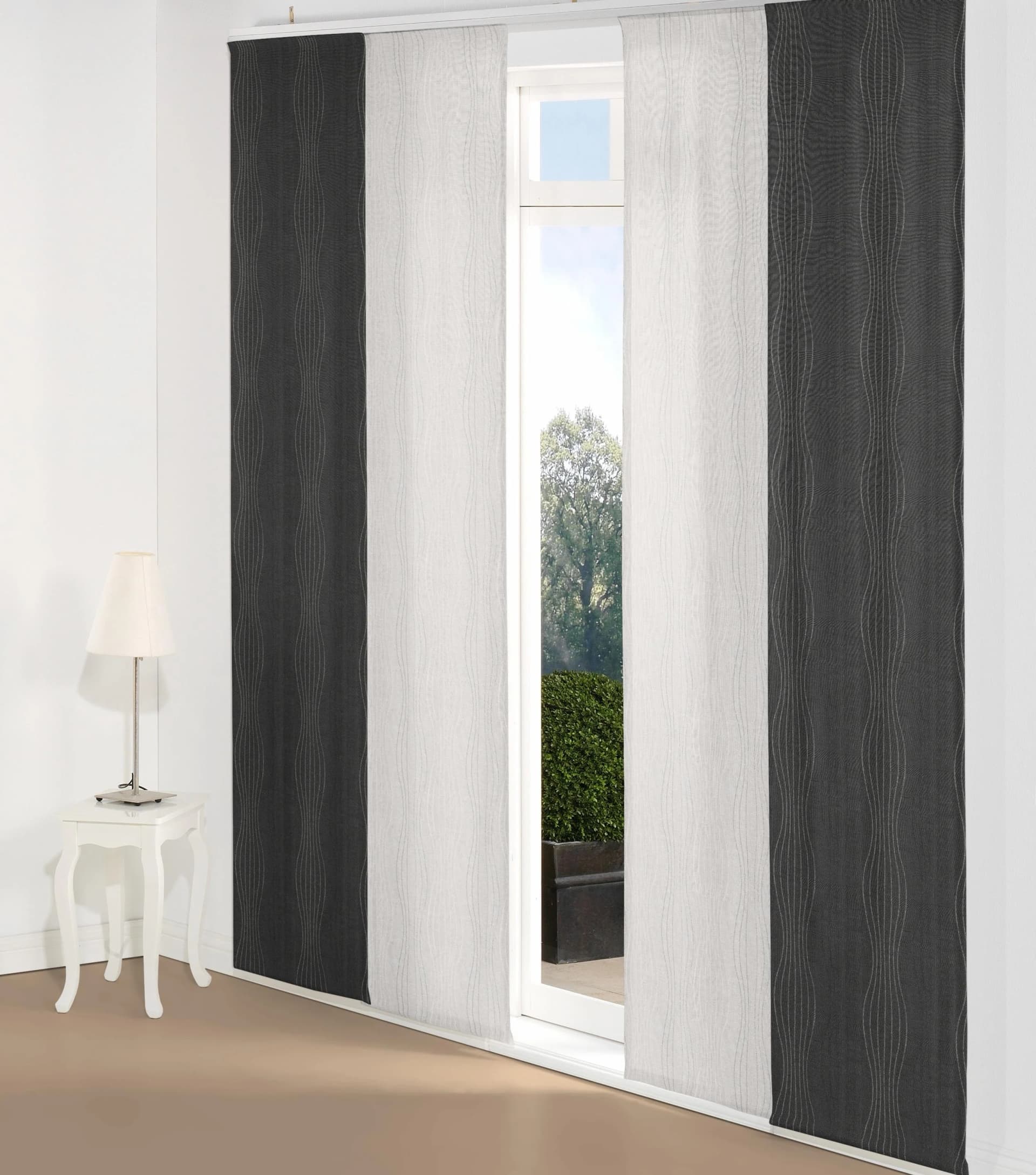 Schiebegardine WIRTH Riccia Grau/Silber Jacquard 60x245cm