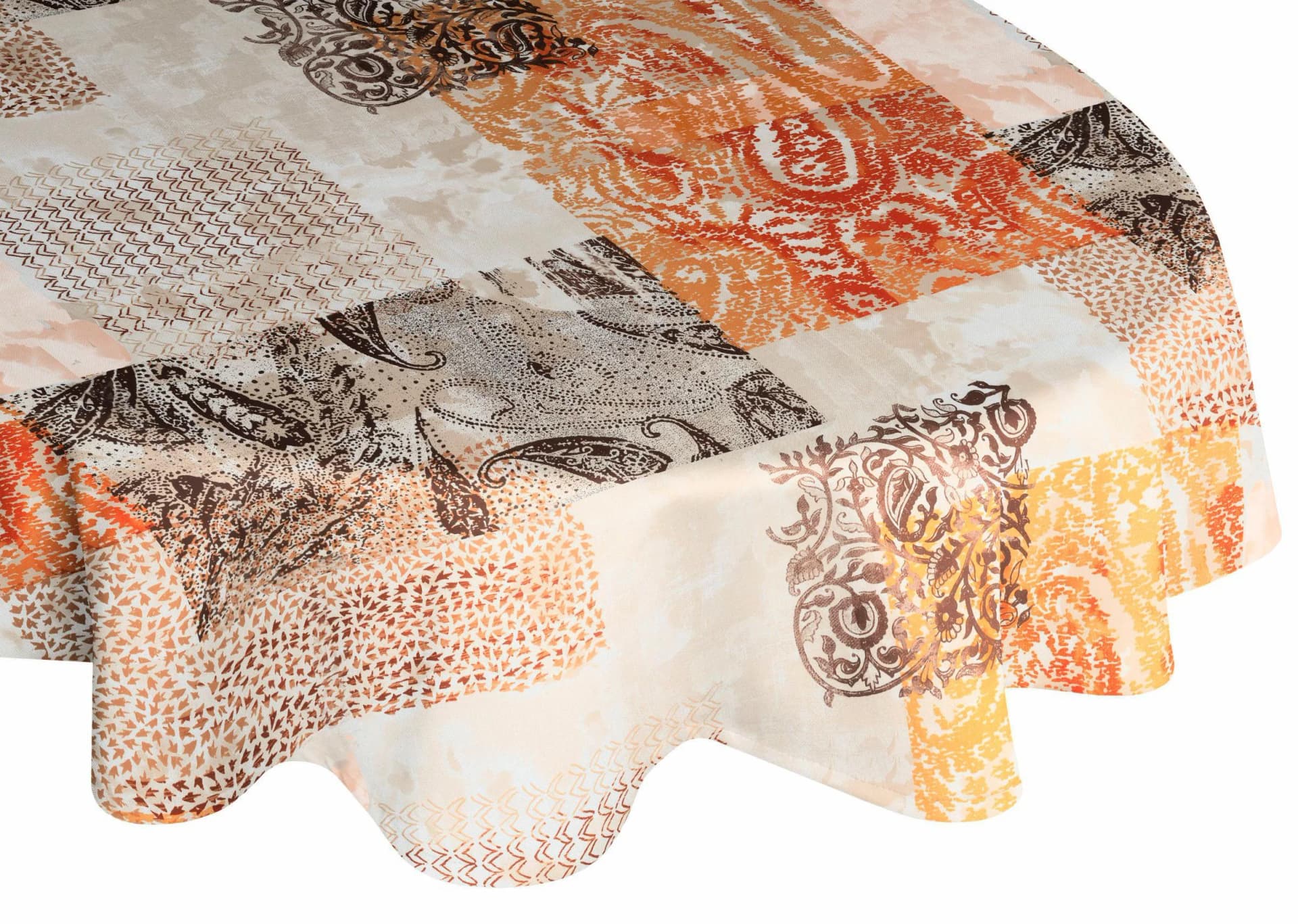 WIRTH Tischdecke JOLANDA Oval Orange Polyester 130x190 cm