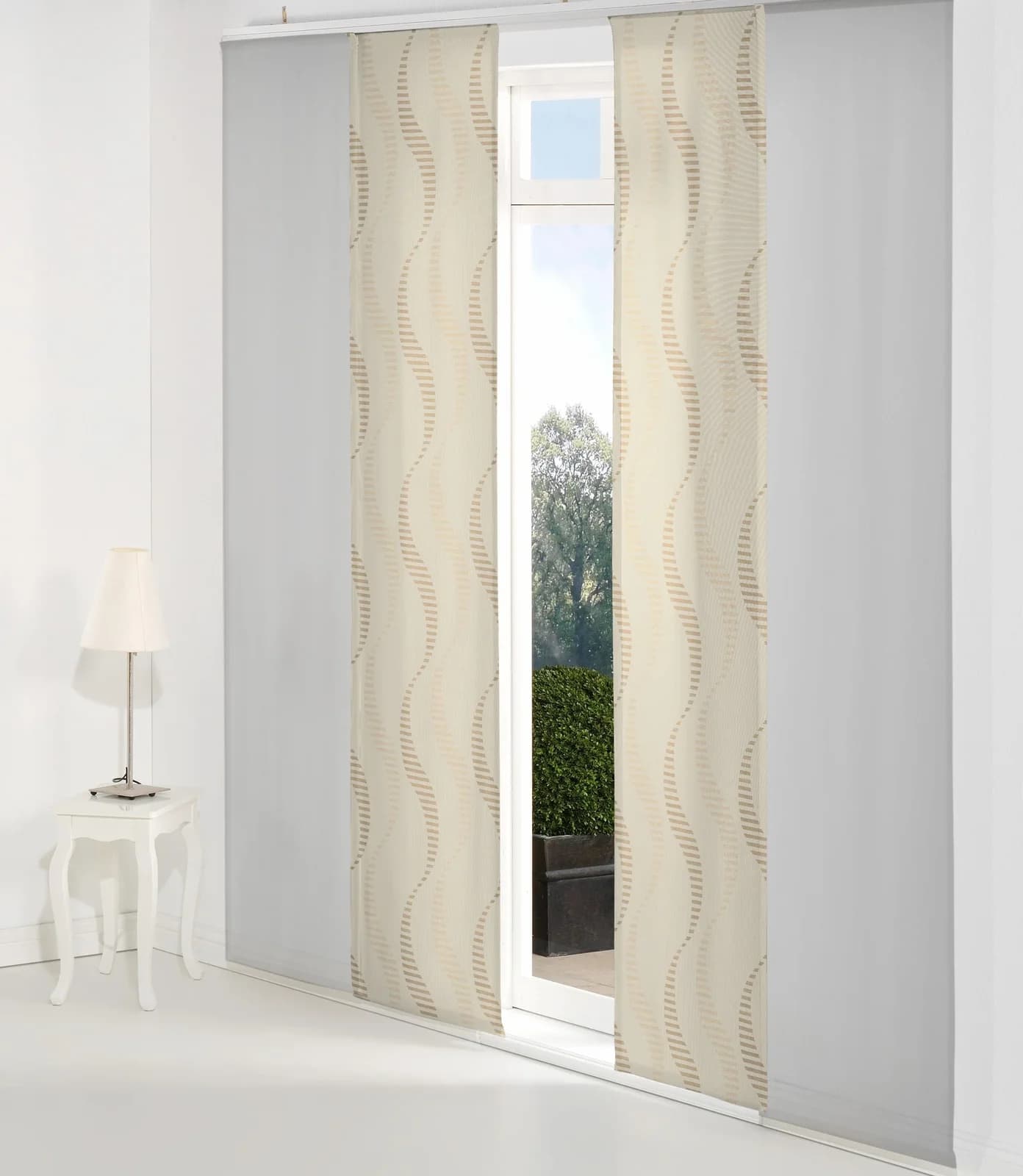 WIRTH Schiebegardine LUPARA Beige Jacquard Sichtschutz