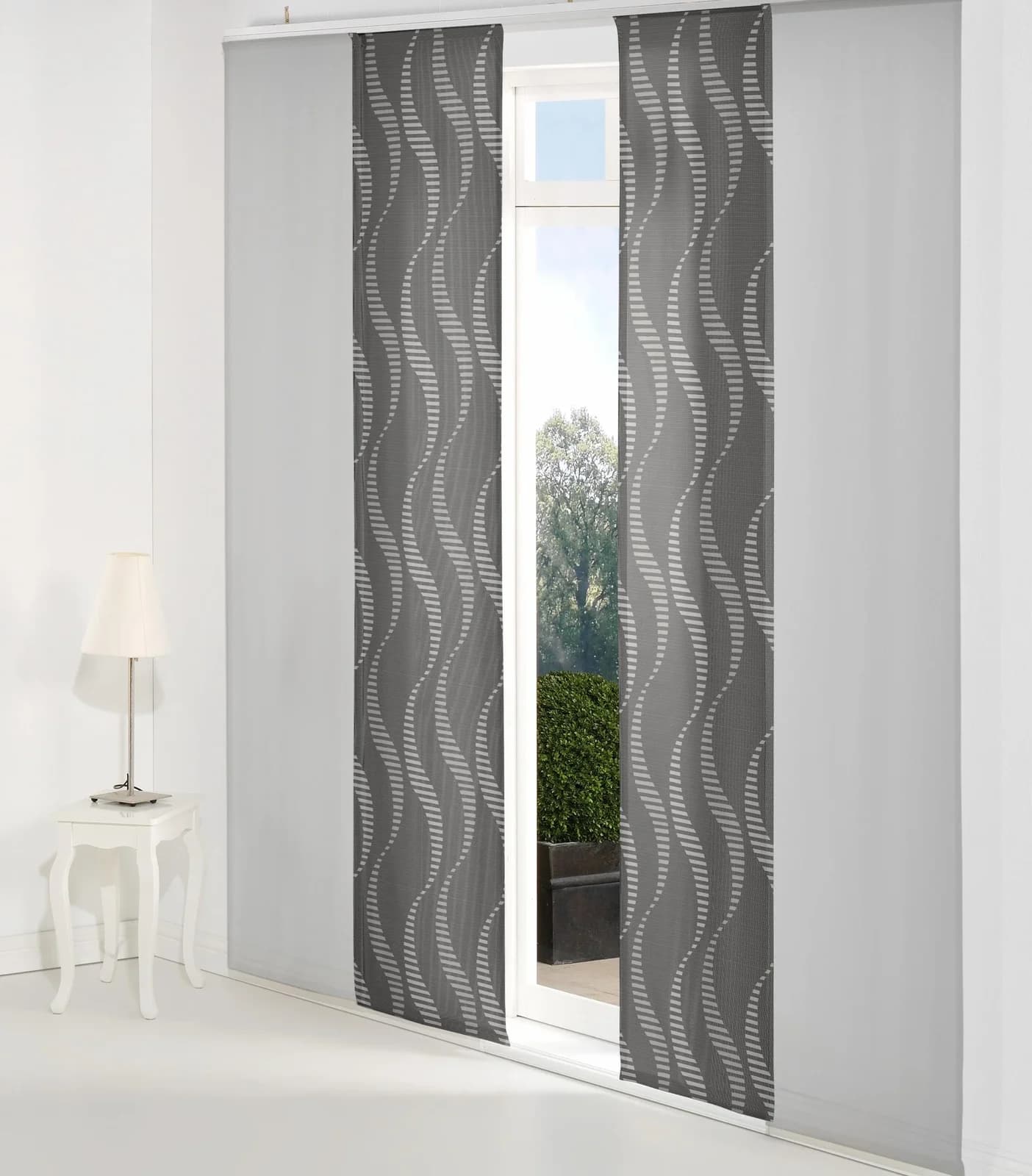Schiebegardine WIRTH LUPARA Grau Jacquard Polyester Baumwolle