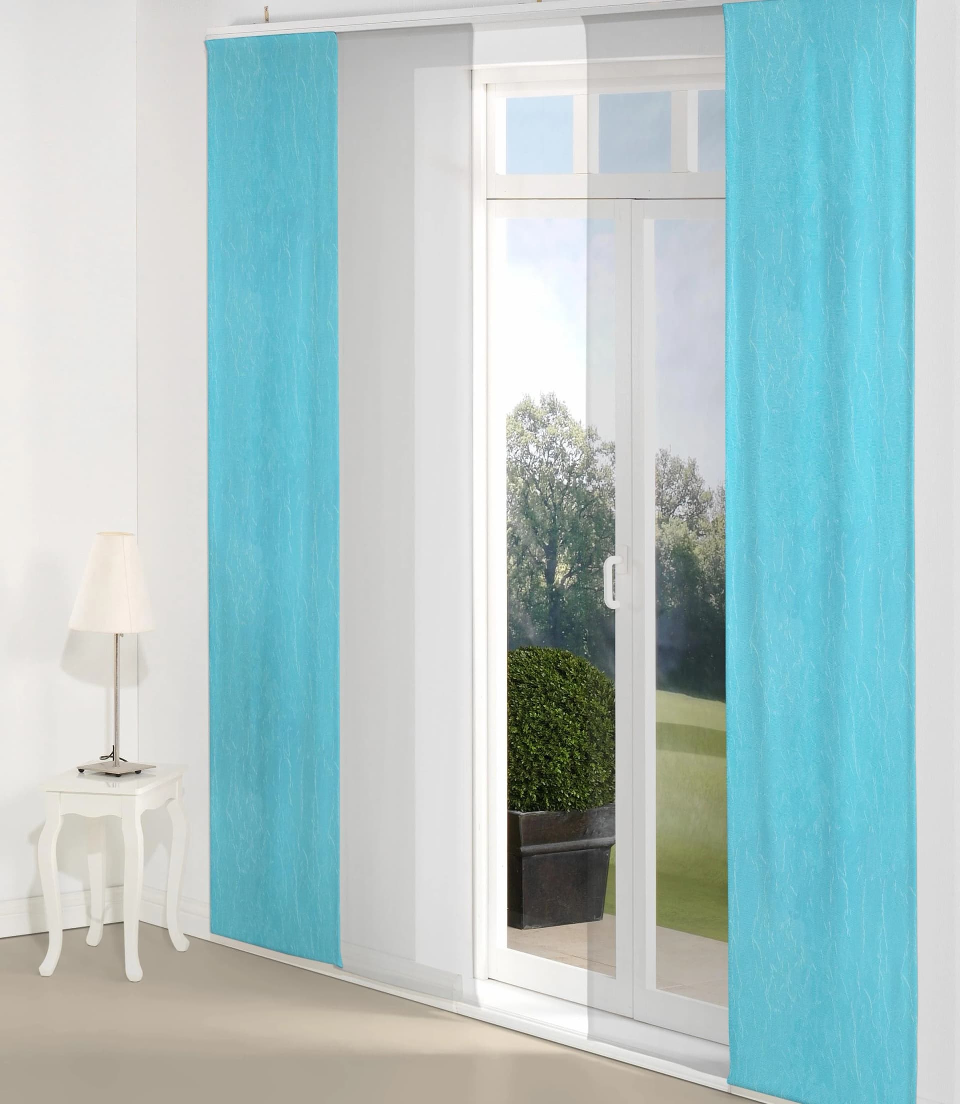 Schiebegardine WIRTH "Lahnstein" Türkis Jacquard-Polyester