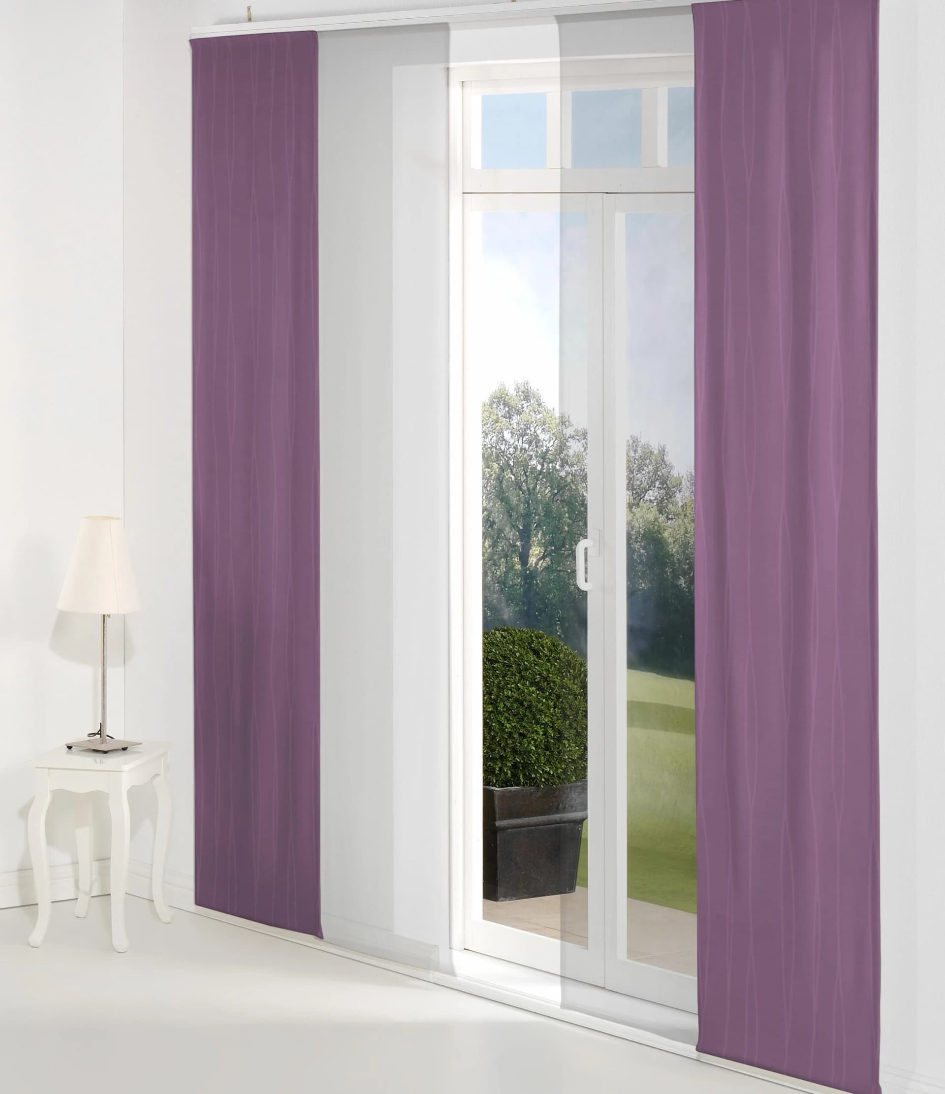 Schiebegardine WIRTH LANGWASSER Lila Jacquard Polyacryl Polyester
