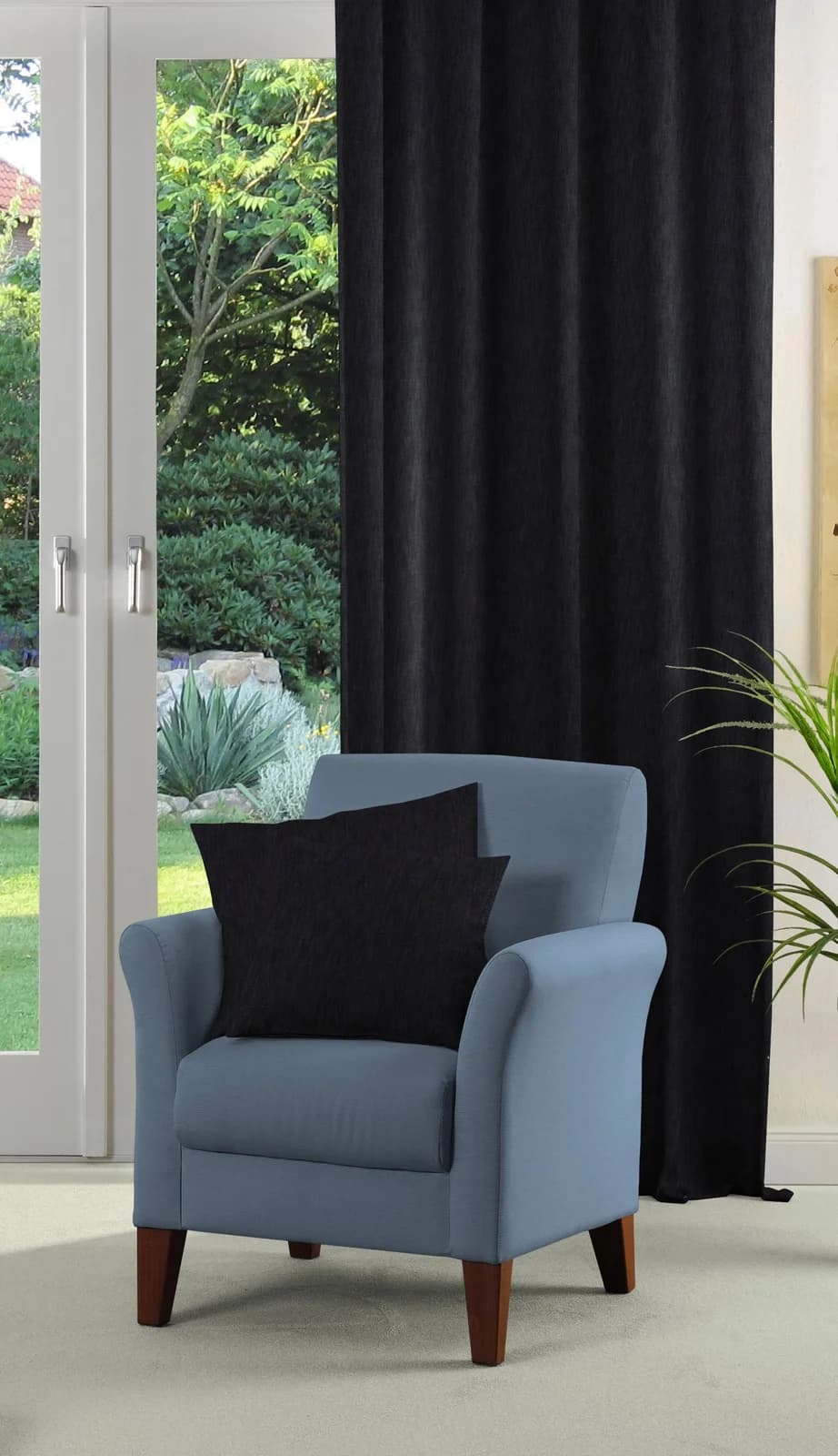 Vorhang WIRTH Java Dunkelblau Jacquard Baumwolle