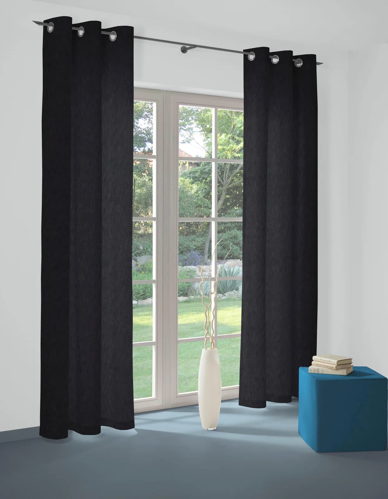 Vorhang WIRTH Java Dunkelblau Jacquard Baumwolle