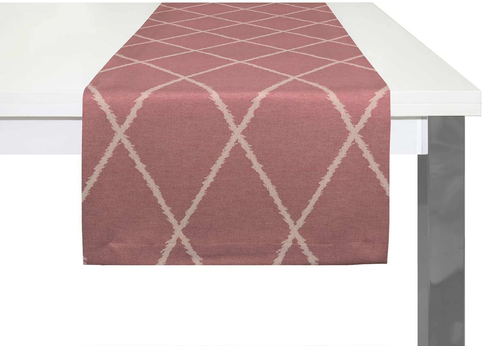 Adam Tischläufer Casket Valdelana Light rot 50x150 cm Bio-Baumwolle