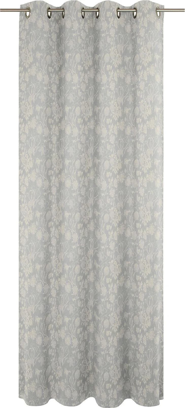 Vorhang ADAM Flower Cuvée Light Grau Bio-Baumwolle Jacquard
