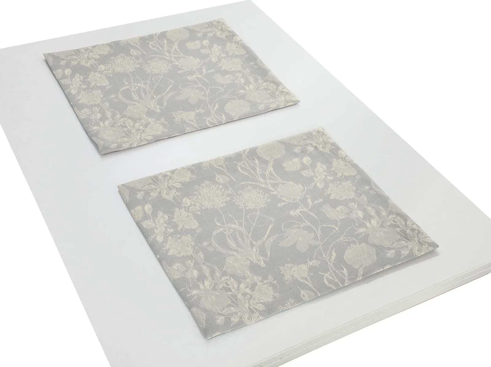 ADAM Platzset Flower Cuvée Light Jacquardmuster Hellgrau 100% Baumwolle