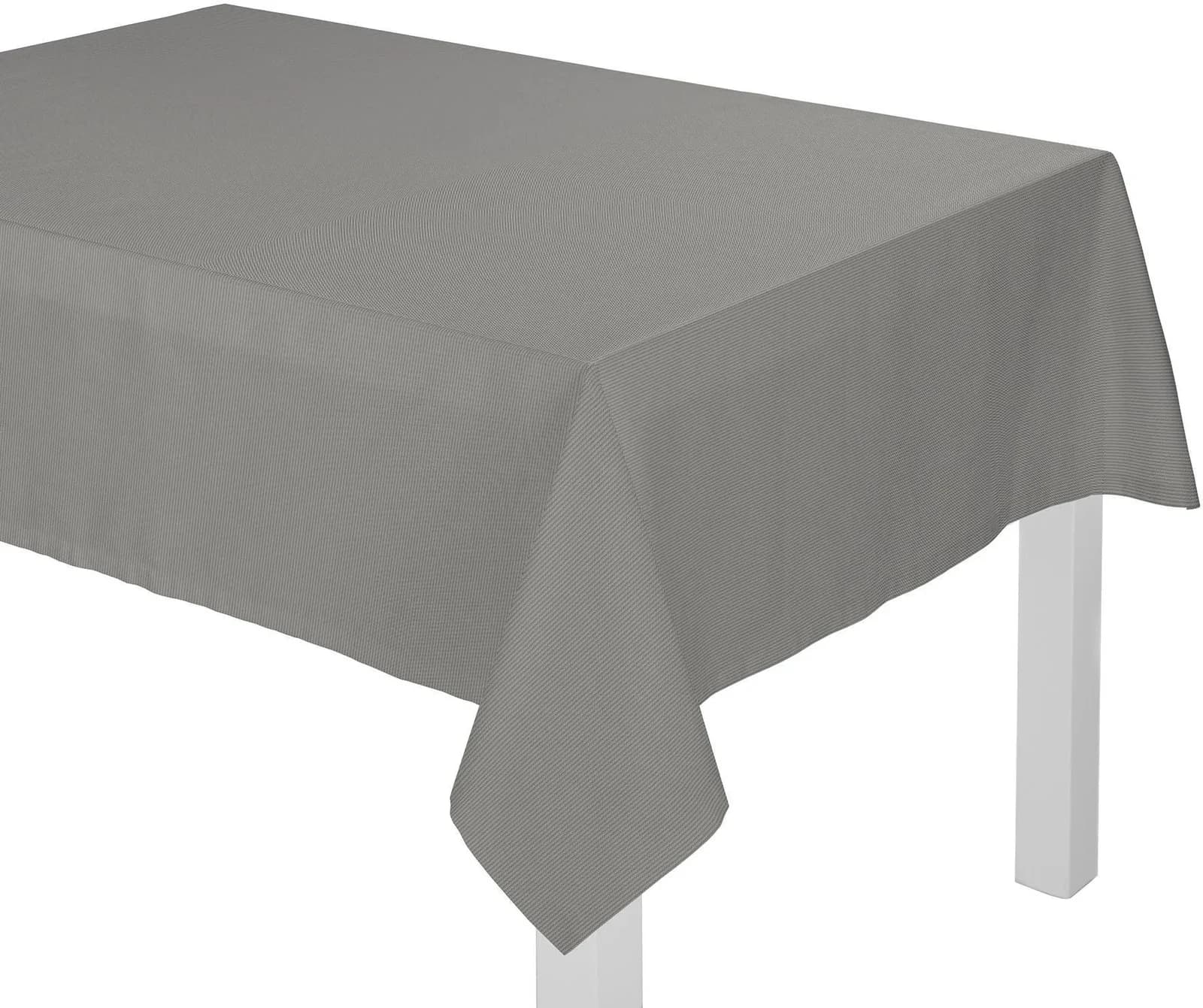 Tischdecke ADAM Uni Collection Light Rund 145 cm Bio-Baumwolle Grau