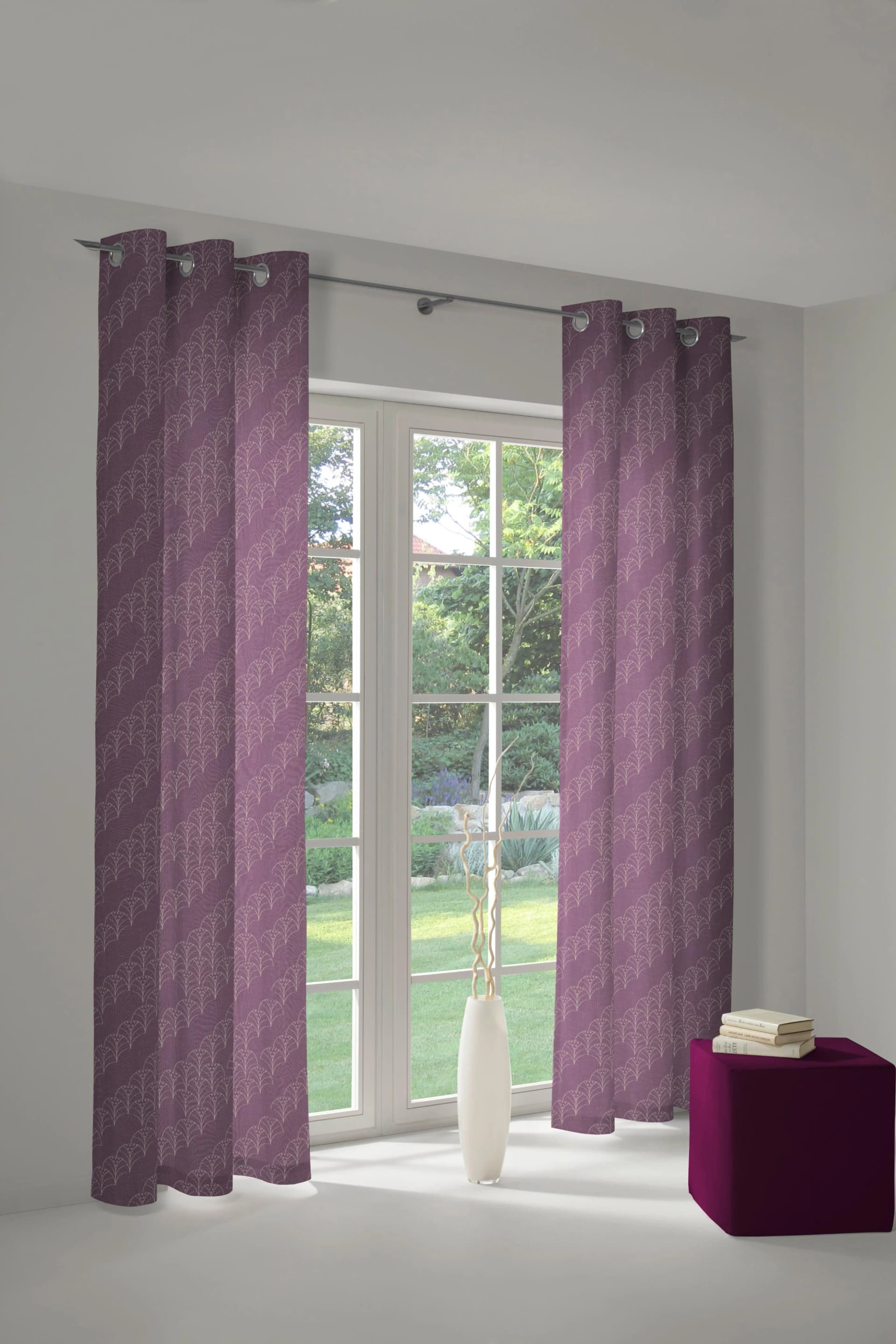 Vorhang ADAM Argentinian Criolla Jacquard Violett 145x225 cm Bio-Baumwolle