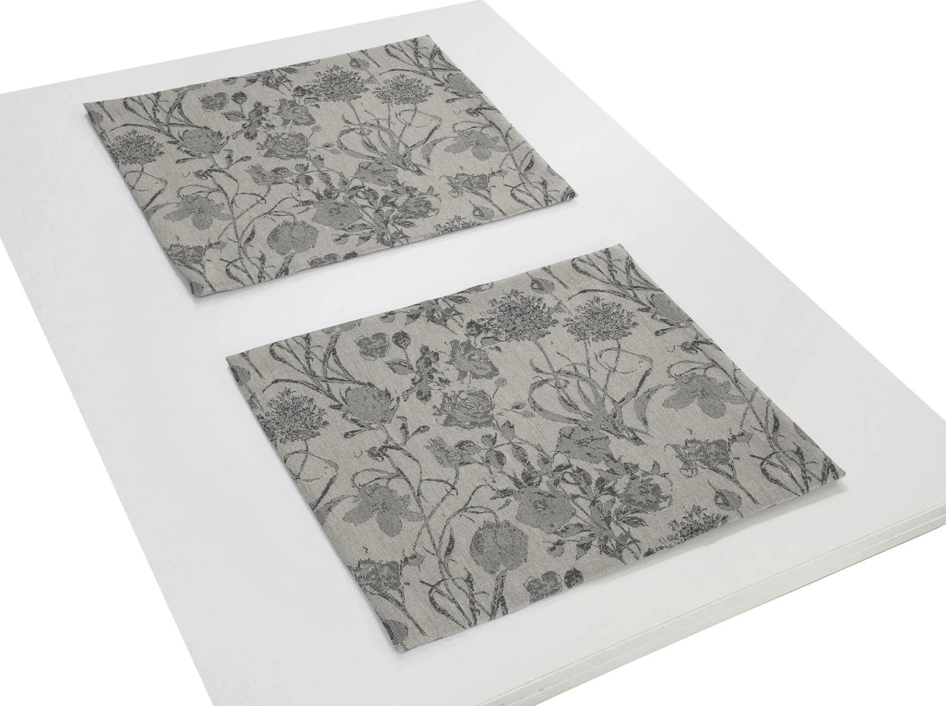 ADAM Platzset Flower Cuvée 2er-Set Schwarz Bio-Baumwolle