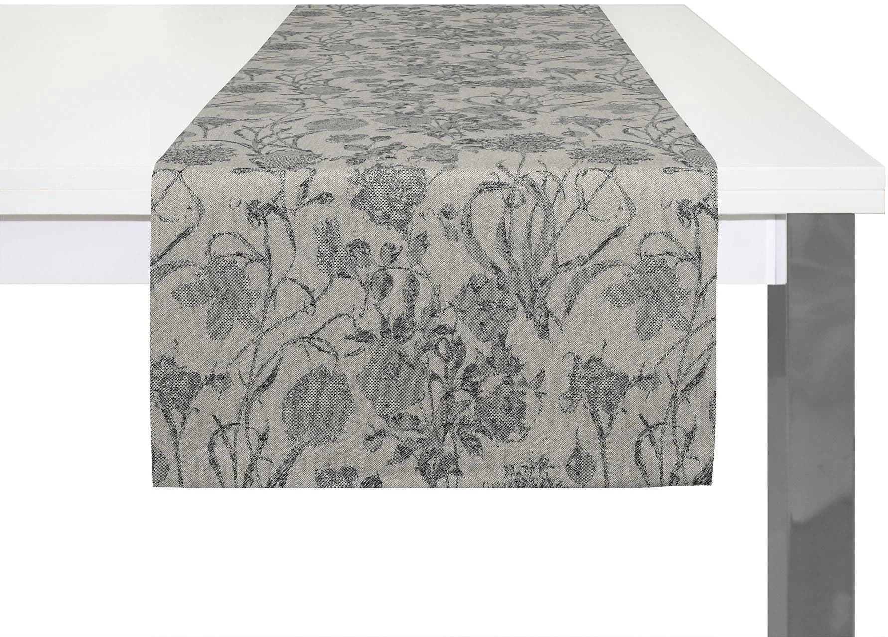 Adam Tischläufer Flower Cuvée Bio-Baumwolle Florales Jacquard-Muster