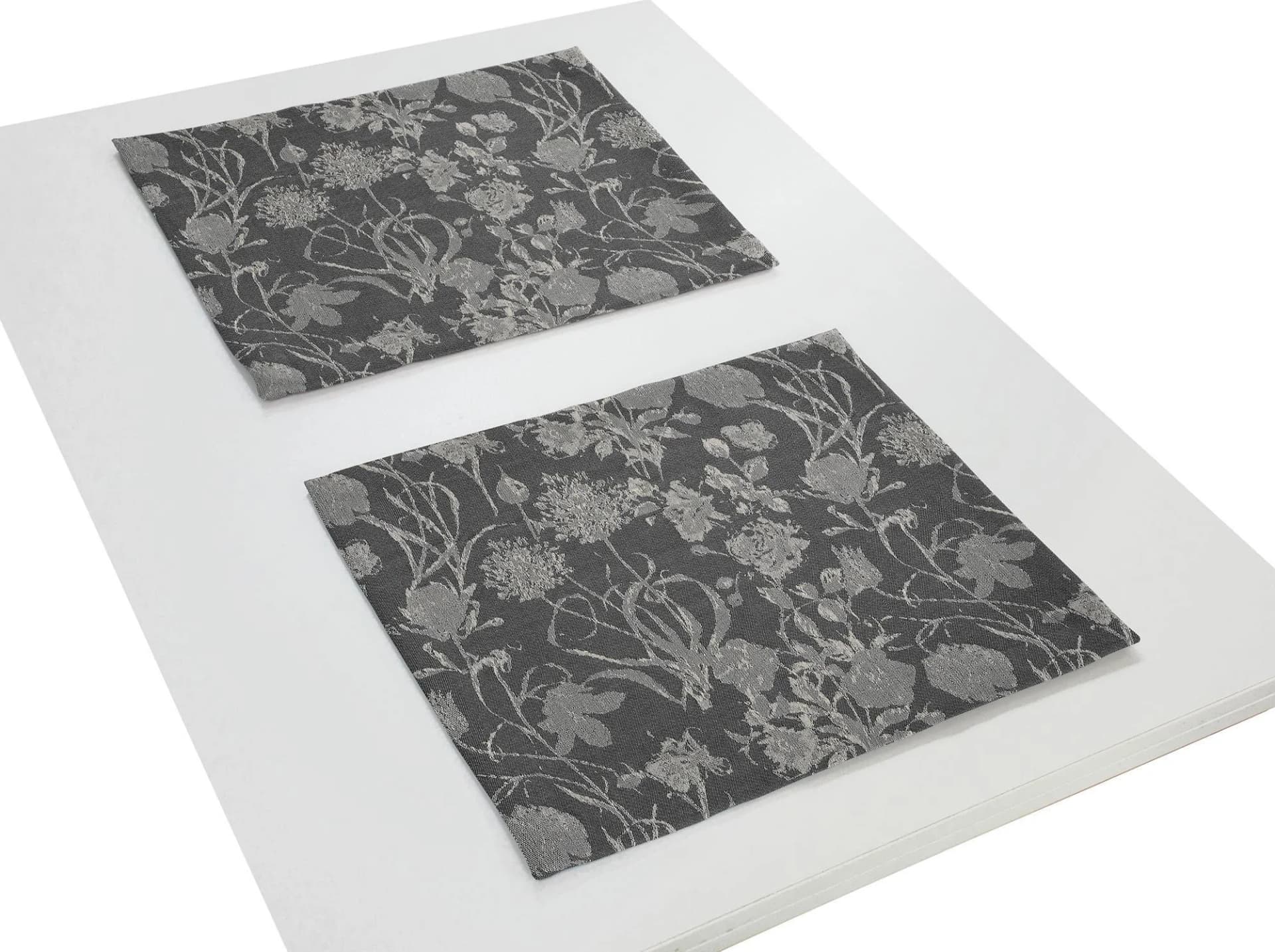 ADAM Platzset Flower Cuvée 2er-Set Olivgrün Bio-Baumwolle