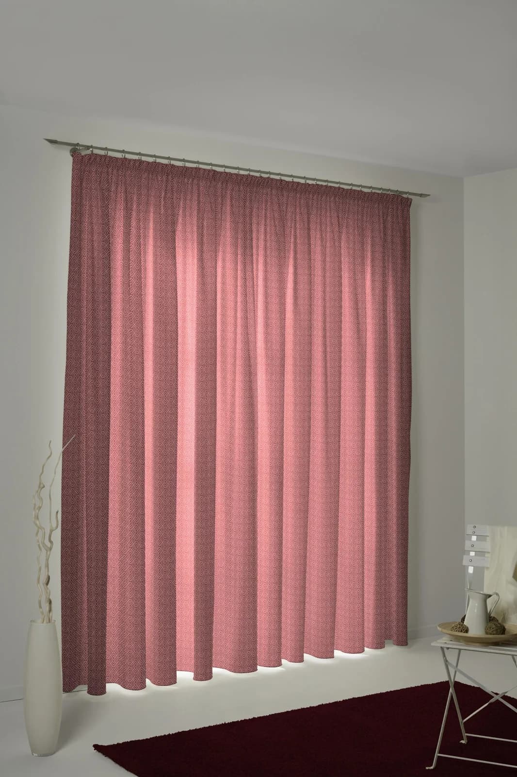 Vorhang ADAM Graphic Ventus Dunkelrot Jacquard Bio-Baumwolle