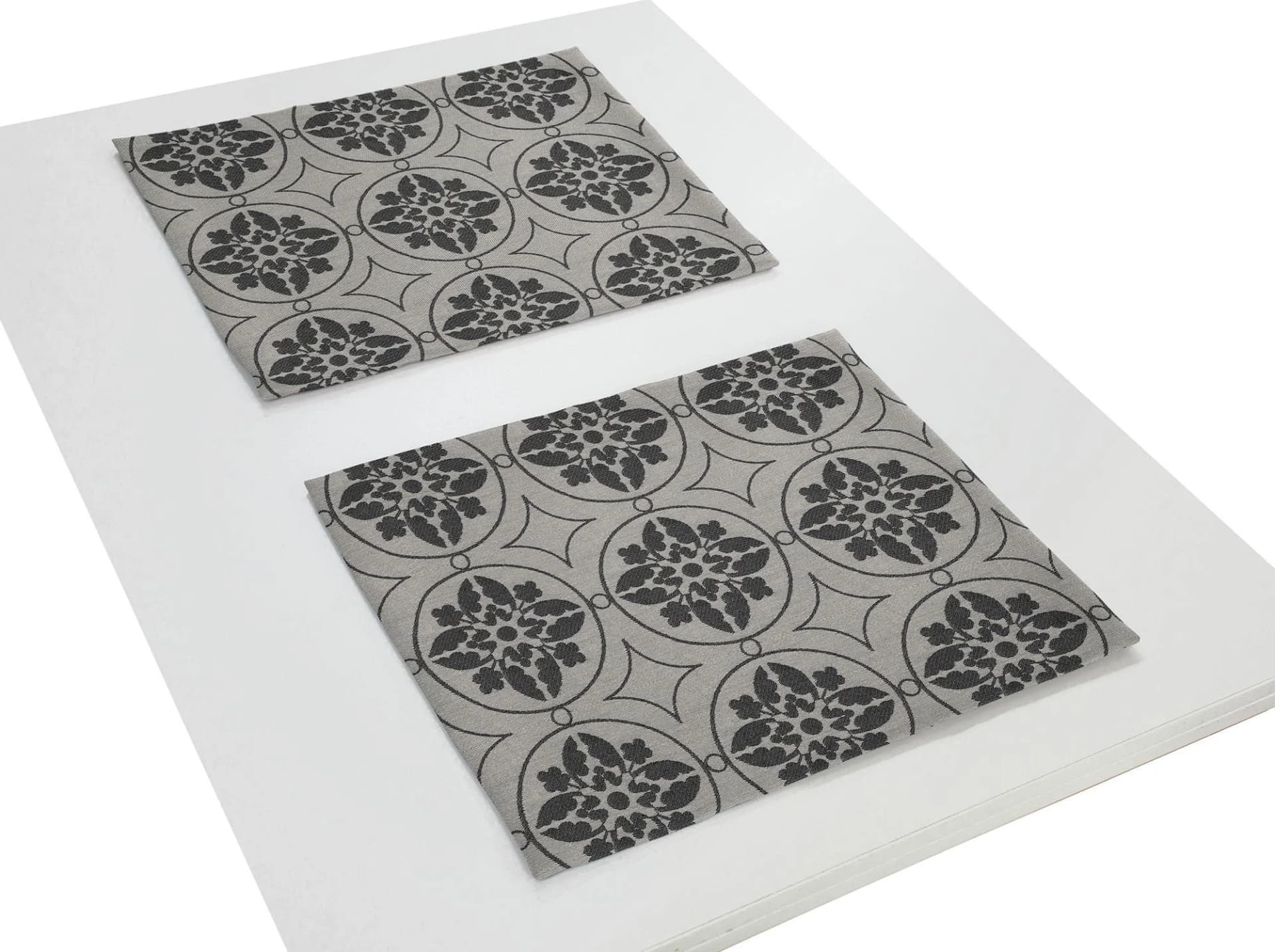 ADAM Platzset Romantic Puligny Schwarz Jacquard 2-teilig