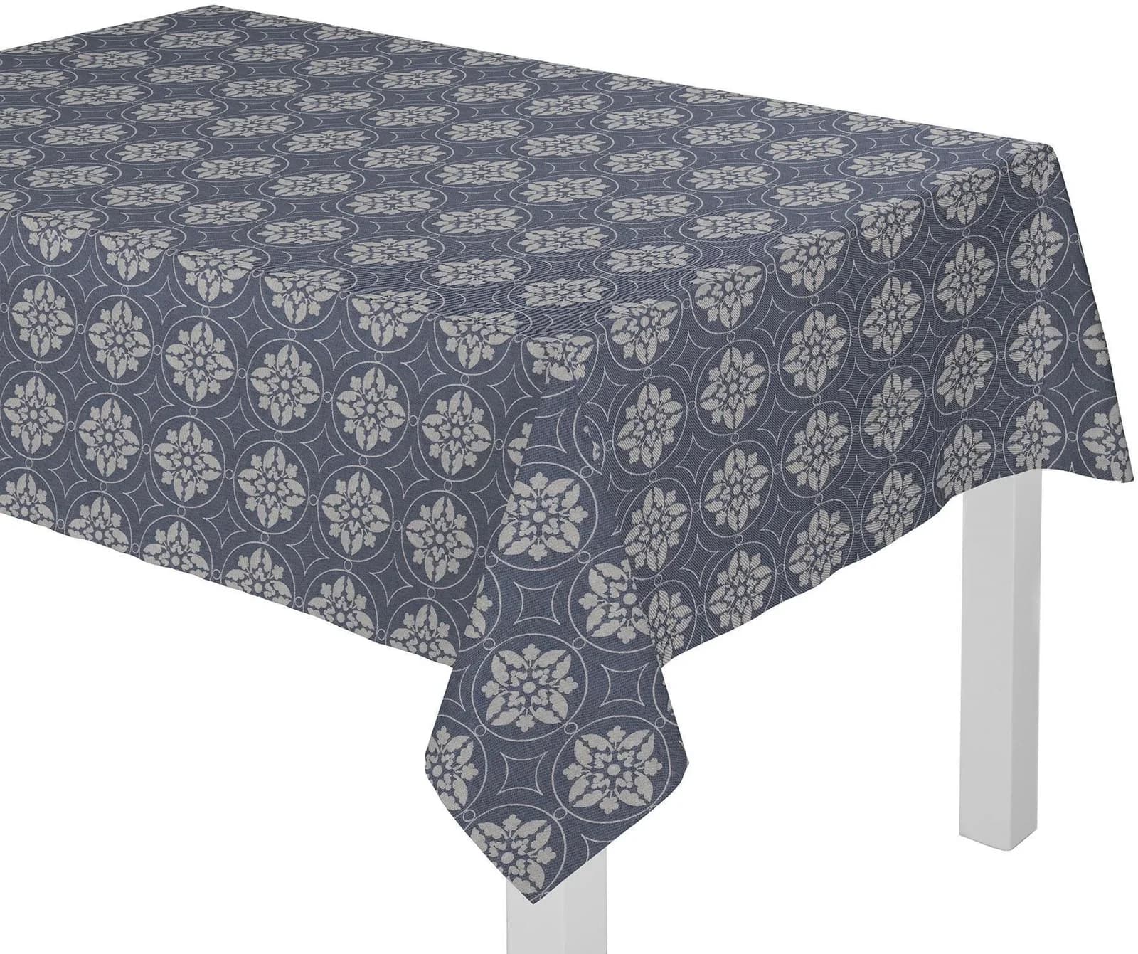Tischdecke ADAM "Romantic Puligny" Rund 145 cm Bio-Baumwolle Blau