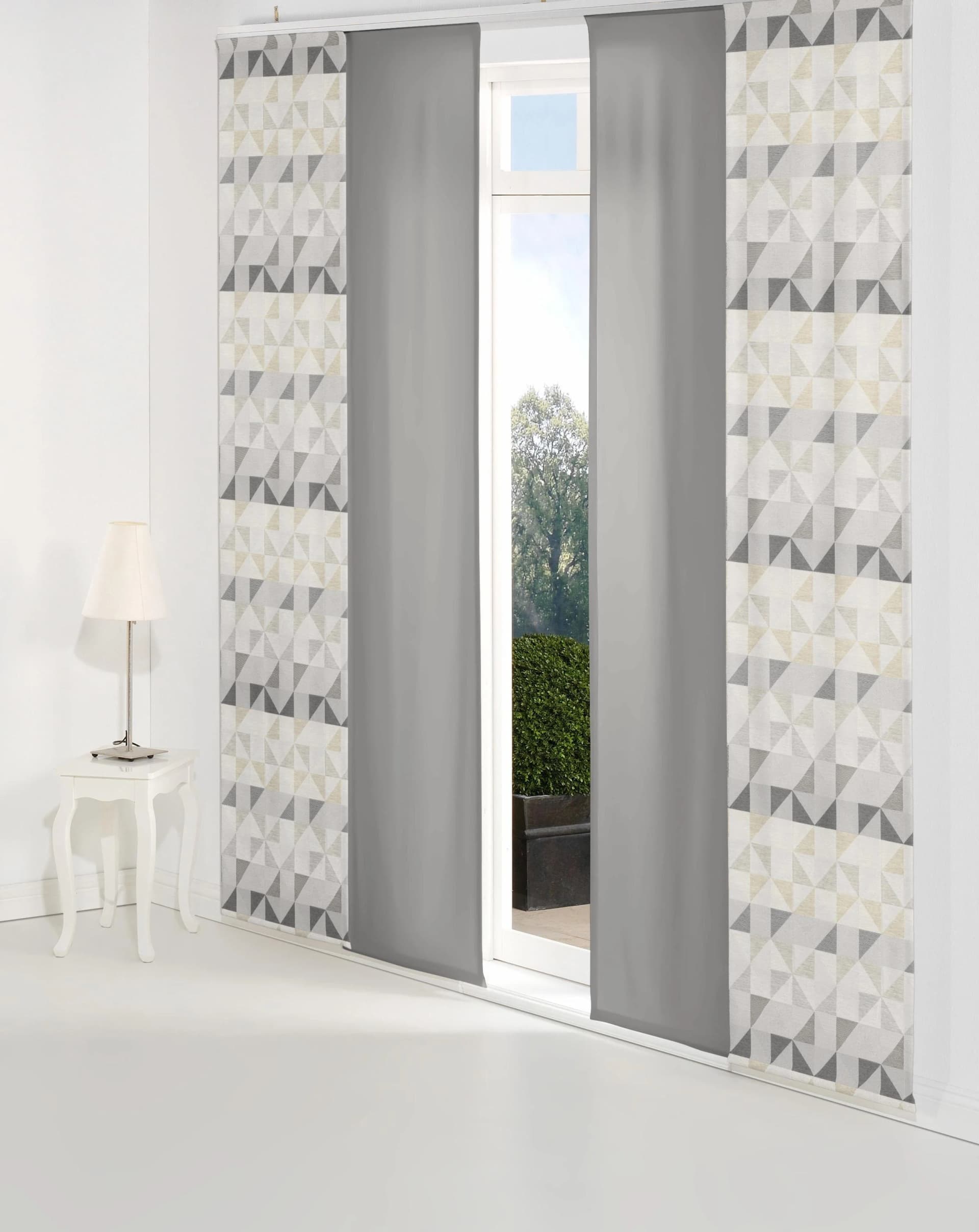 Schiebegardine WIRTH "Berlare" Hellgrau Jacquard Polyester/Baumwolle