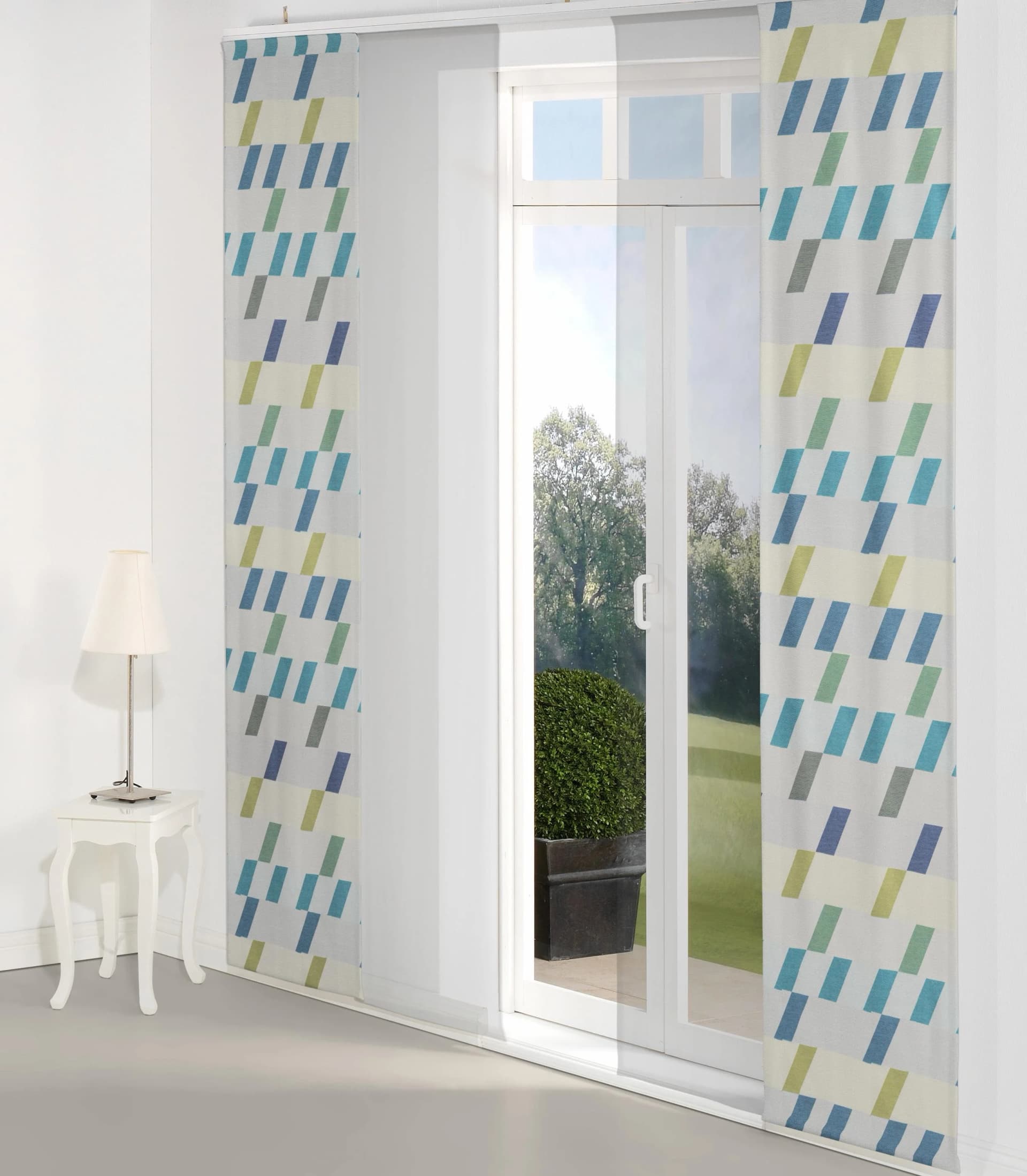 Schiebegardine WIRTH Bray Blau Jacquard 60x245cm