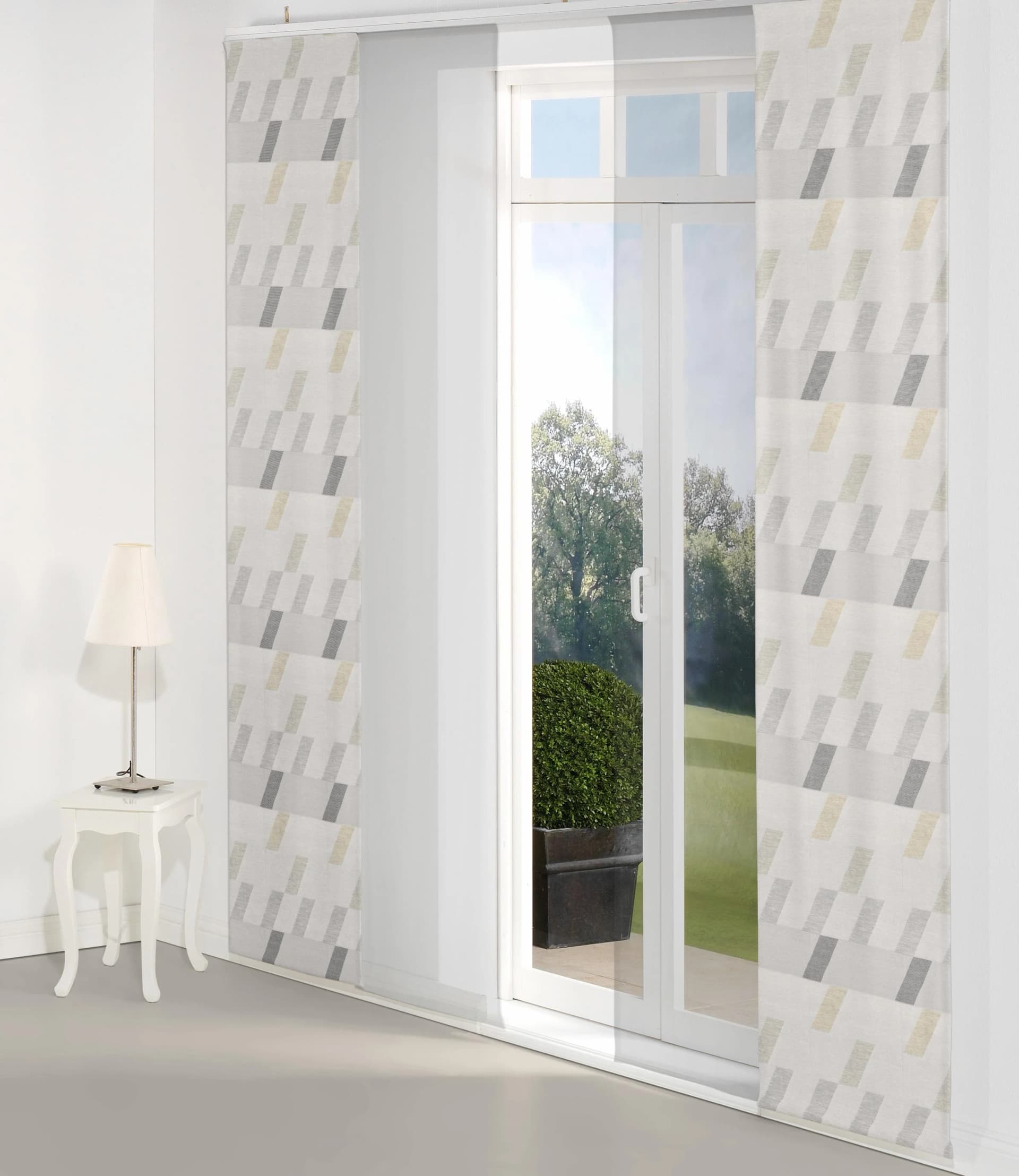 Schiebegardine WIRTH "Bray" Hellgrau Jacquard Polyester-Baumwolle