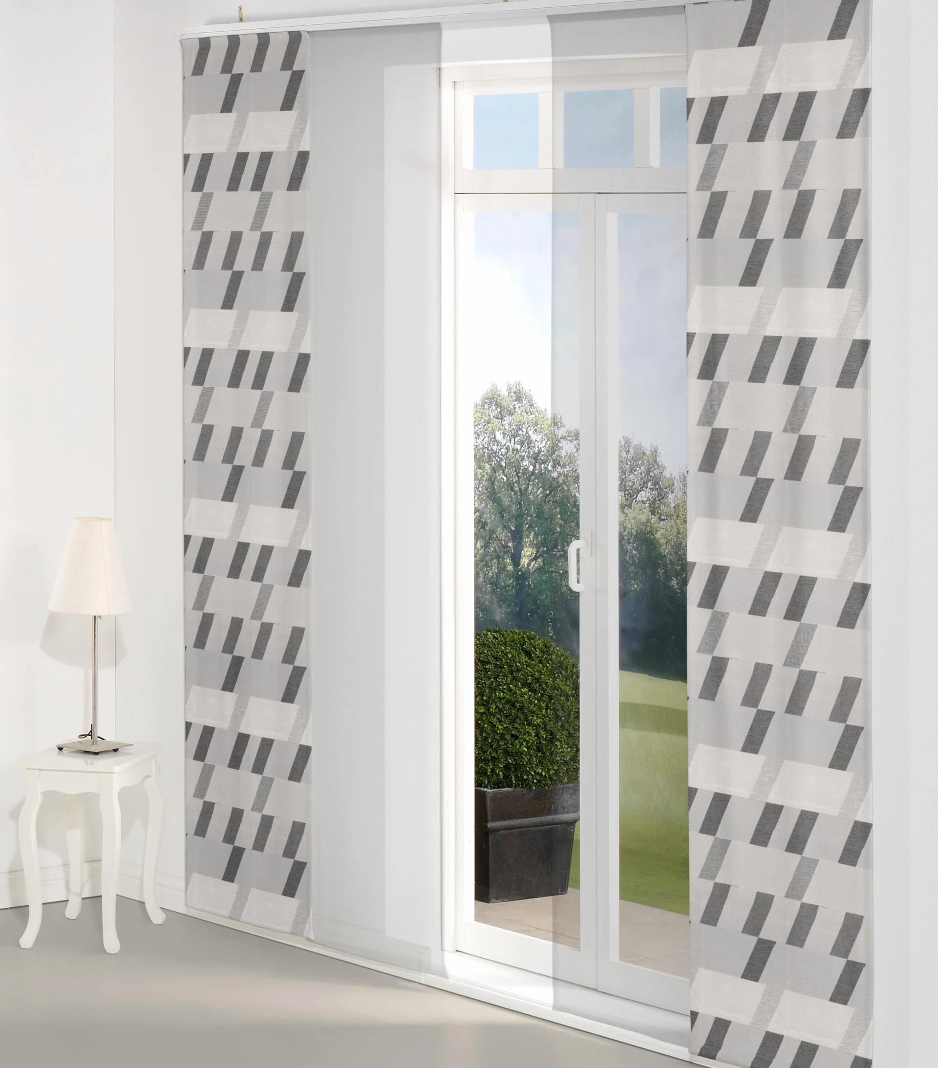 Schiebegardine WIRTH Bray Dunkelgrau Jacquard 60x245cm