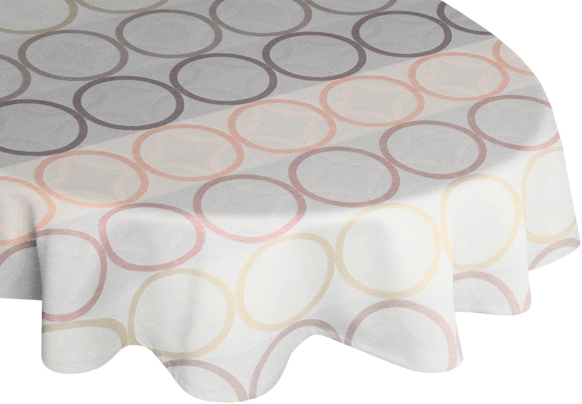 WIRTH Tischdecke ZIRBELLO Oval Rosé Lila Gemustert
