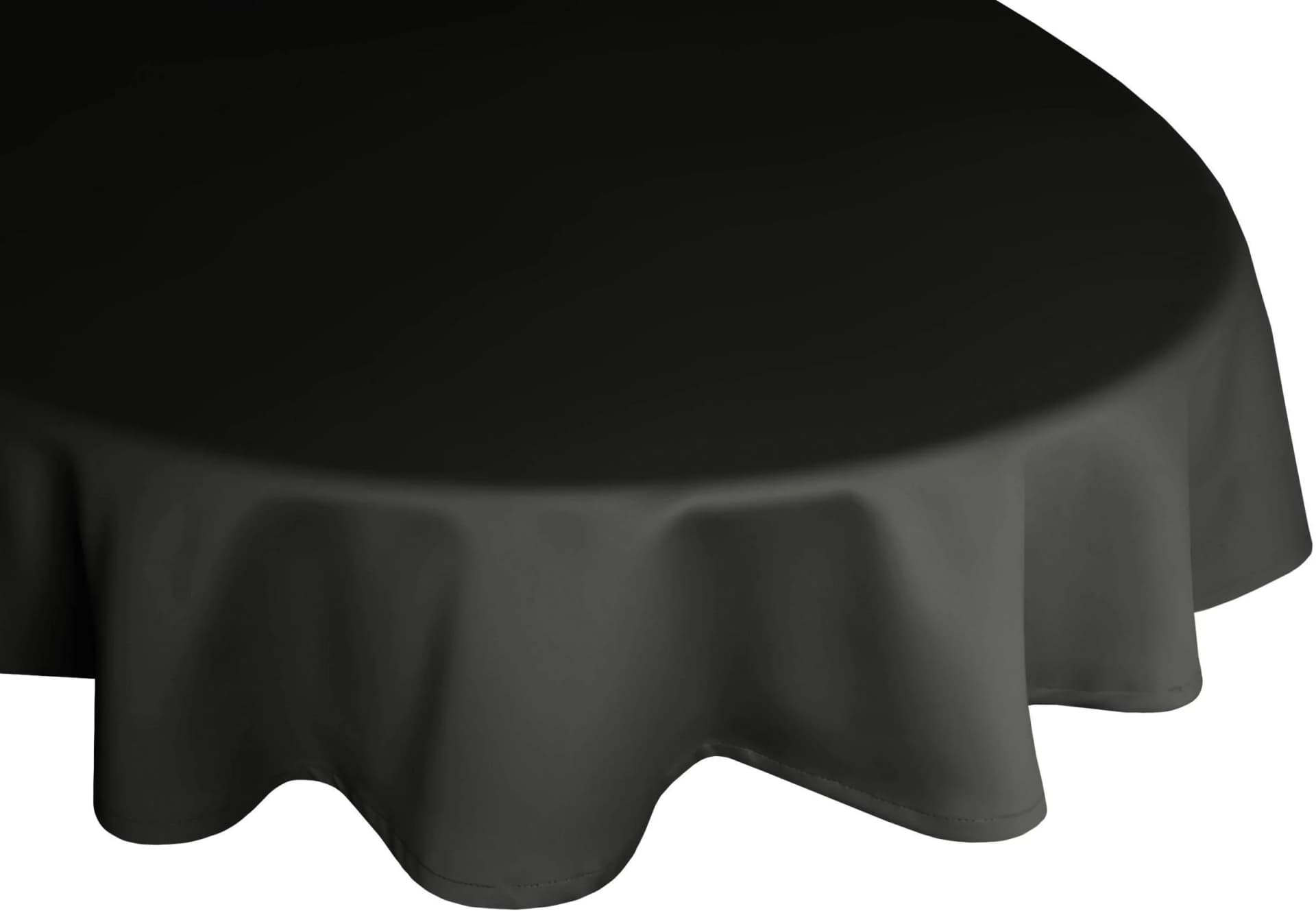 Tischdecke WIRTH NEWBURY Schwarz 190x130cm Baumwolle Polyester Oval