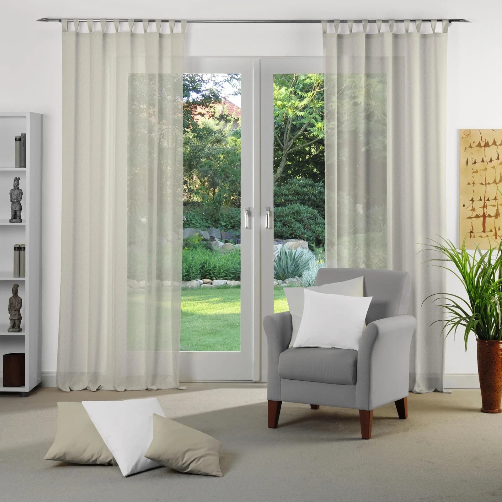 WIRTH Vorhang Sunday Beige Jacquard Baumwolle Polyester