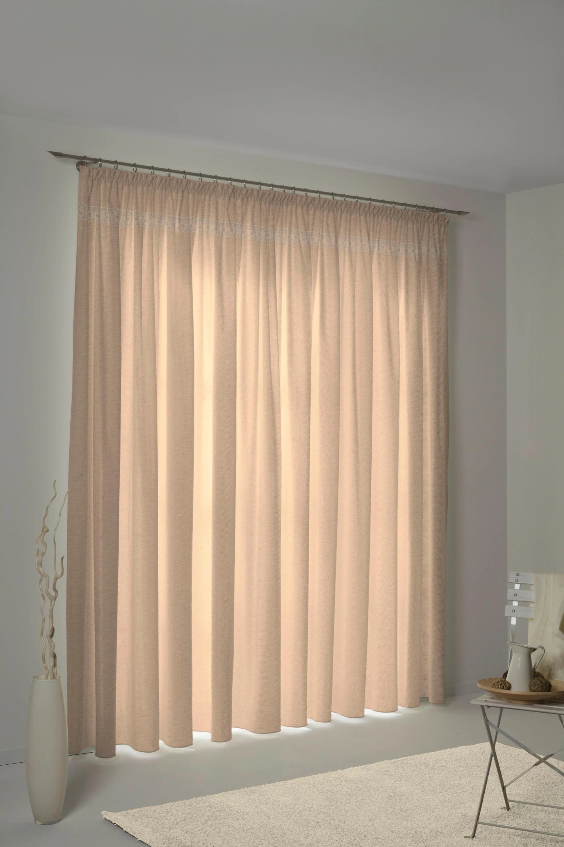 Vorhang WIRTH Wiessee Beige Jacquard Baumwolle Leinen Modal