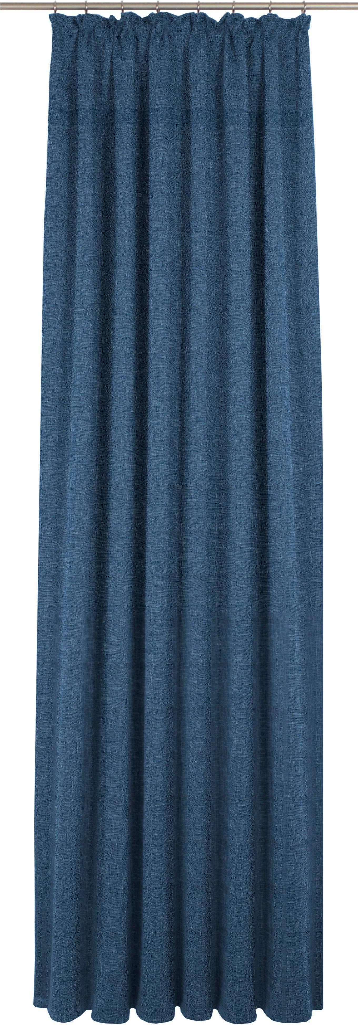 Vorhang WIRTH Wiessee Blau Jacquard Baumwolle Leinen Modal