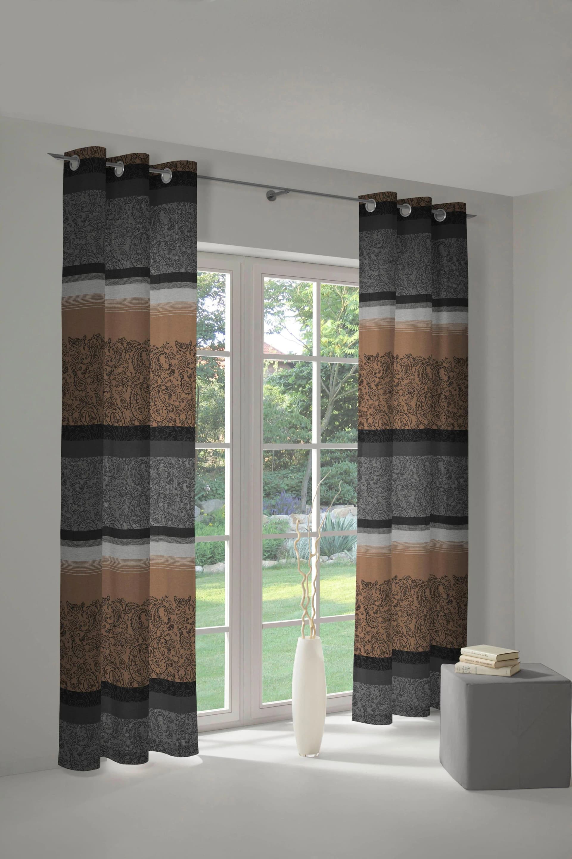 Vorhang WIRTH "Maribor" Grau Jacquard Baumwolle Polyester