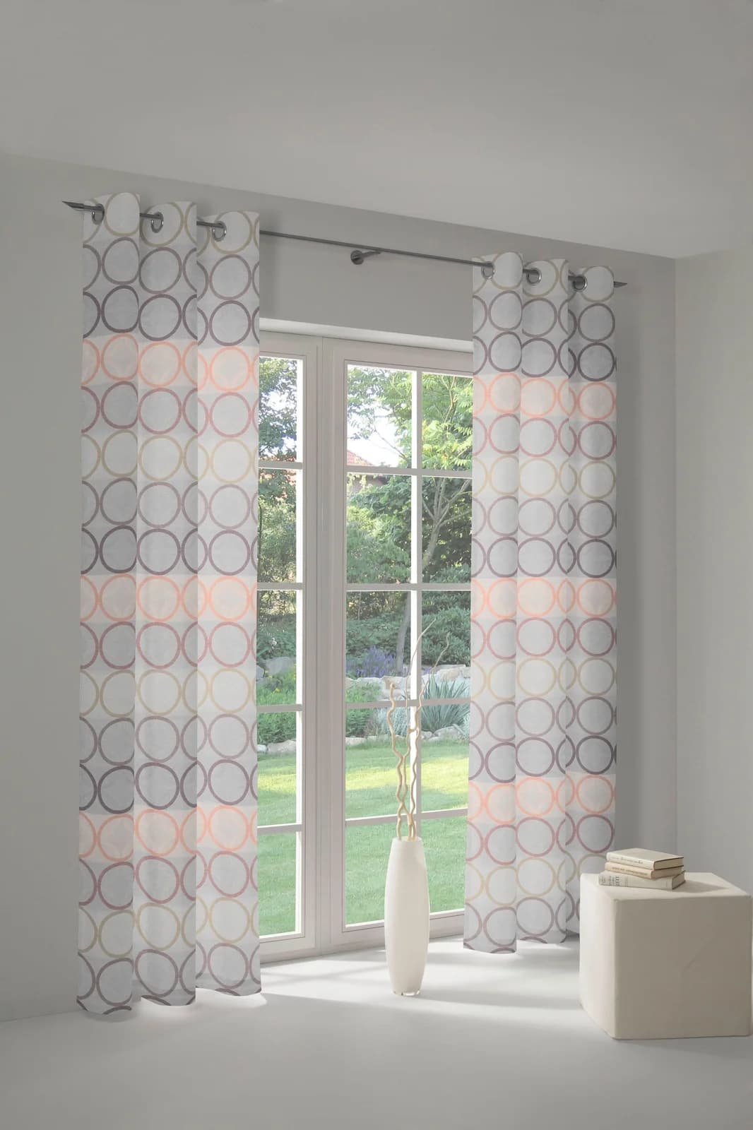 Vorhang WIRTH Zirbello Rosa Jacquard Baumwolle Polyester