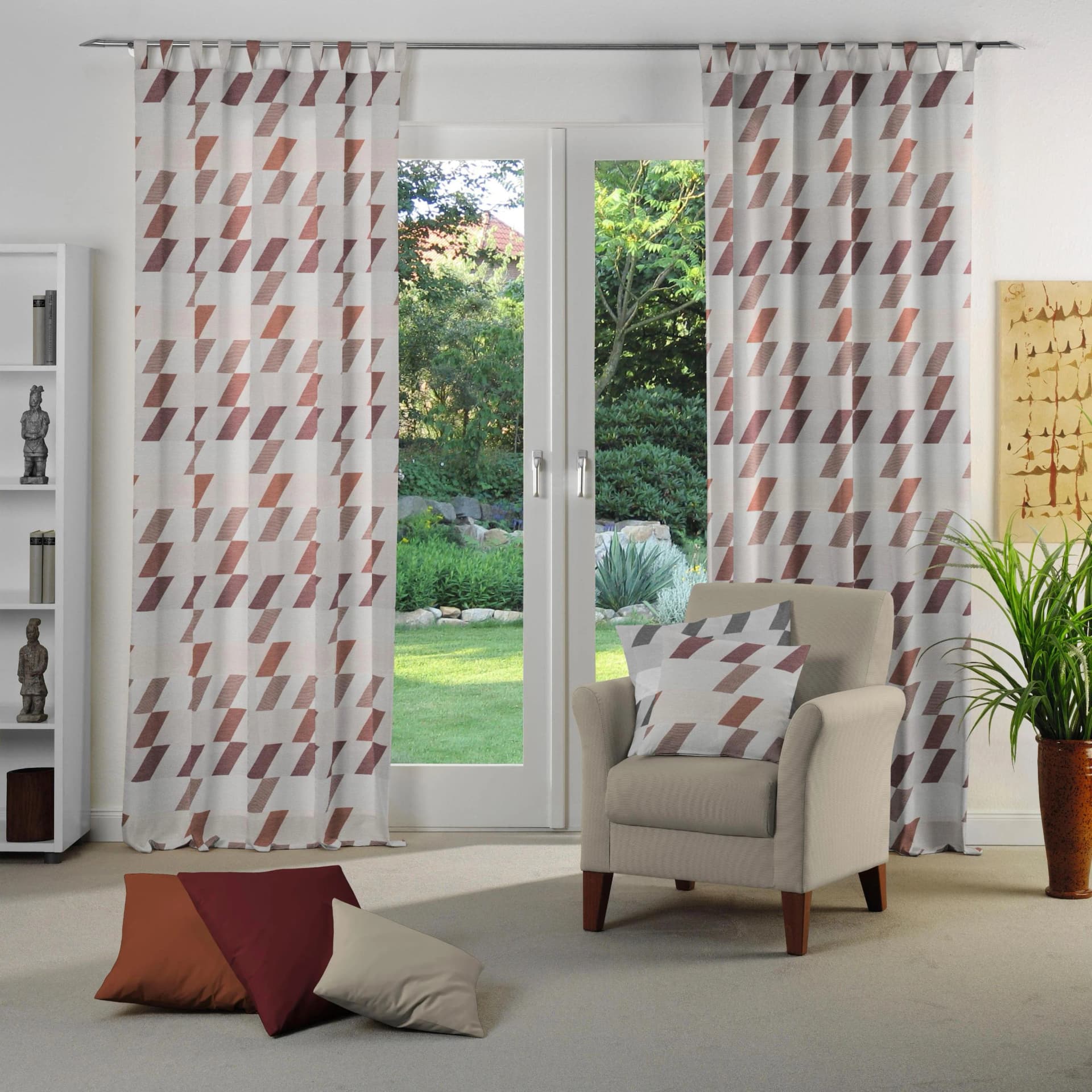 WIRTH Vorhang Bray Terrakotta Jacquard Baumwolle Polyester