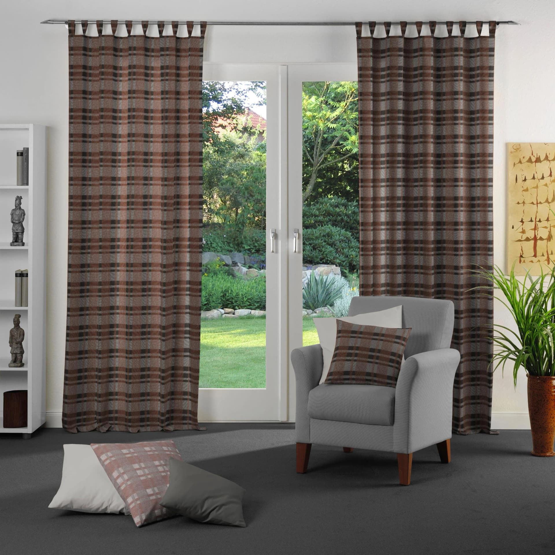 WIRTH Vorhang Laufenberg Terrakotta Jacquard Baumwolle Polyester