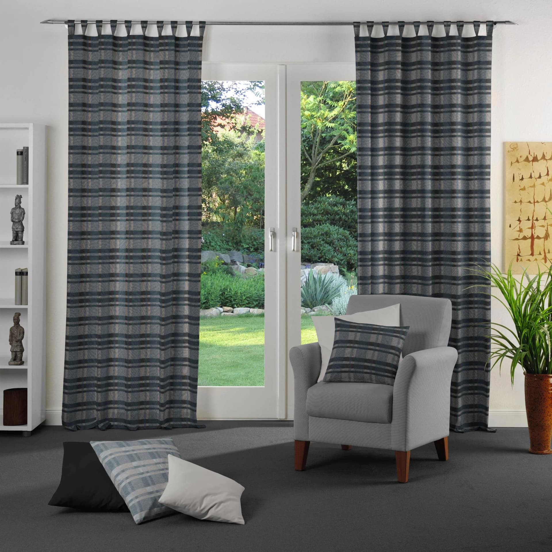 Vorhang WIRTH "Laufenberg" Petrol Jacquard Baumwolle Polyester